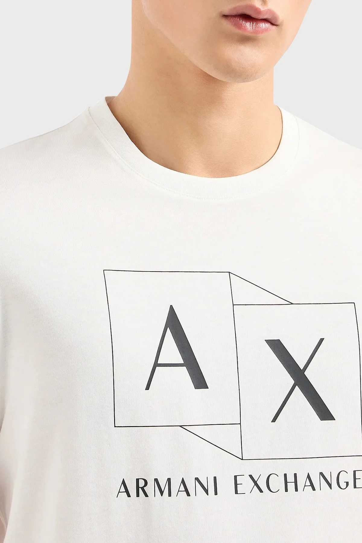 Armani Exchange Pamuklu Regular Fit Bisiklet Yaka Erkek T Shirt 3DZTAD ZJ9AZ 1116 BEYAZ - 2