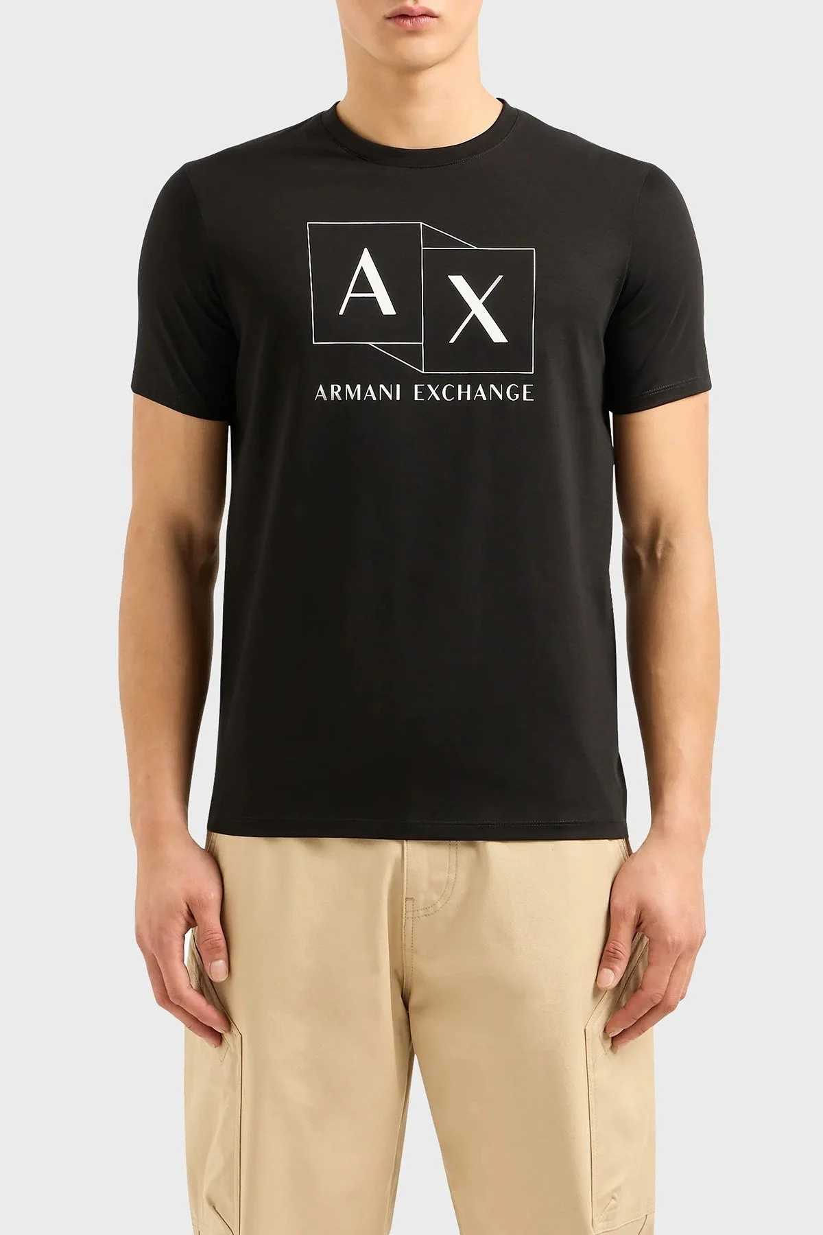 Armani Exchange Pamuklu Regular Fit Bisiklet Yaka Erkek T Shirt 3DZTAD ZJ9AZ 1200 SİYAH - 1