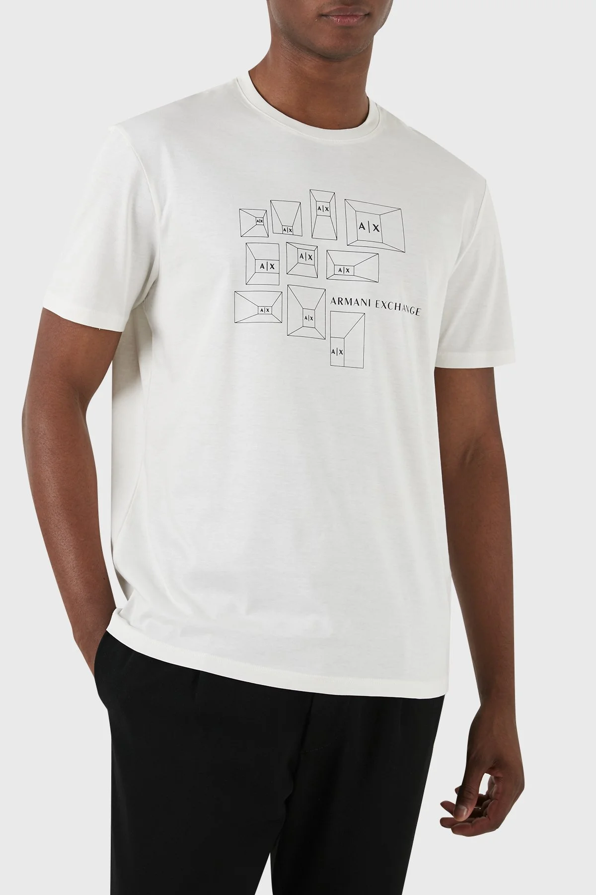 Armani Exchange Pamuklu Regular Fit Bisiklet Yaka Erkek T Shirt 3DZTAF ZJA5Z 1116 BEYAZ - 4
