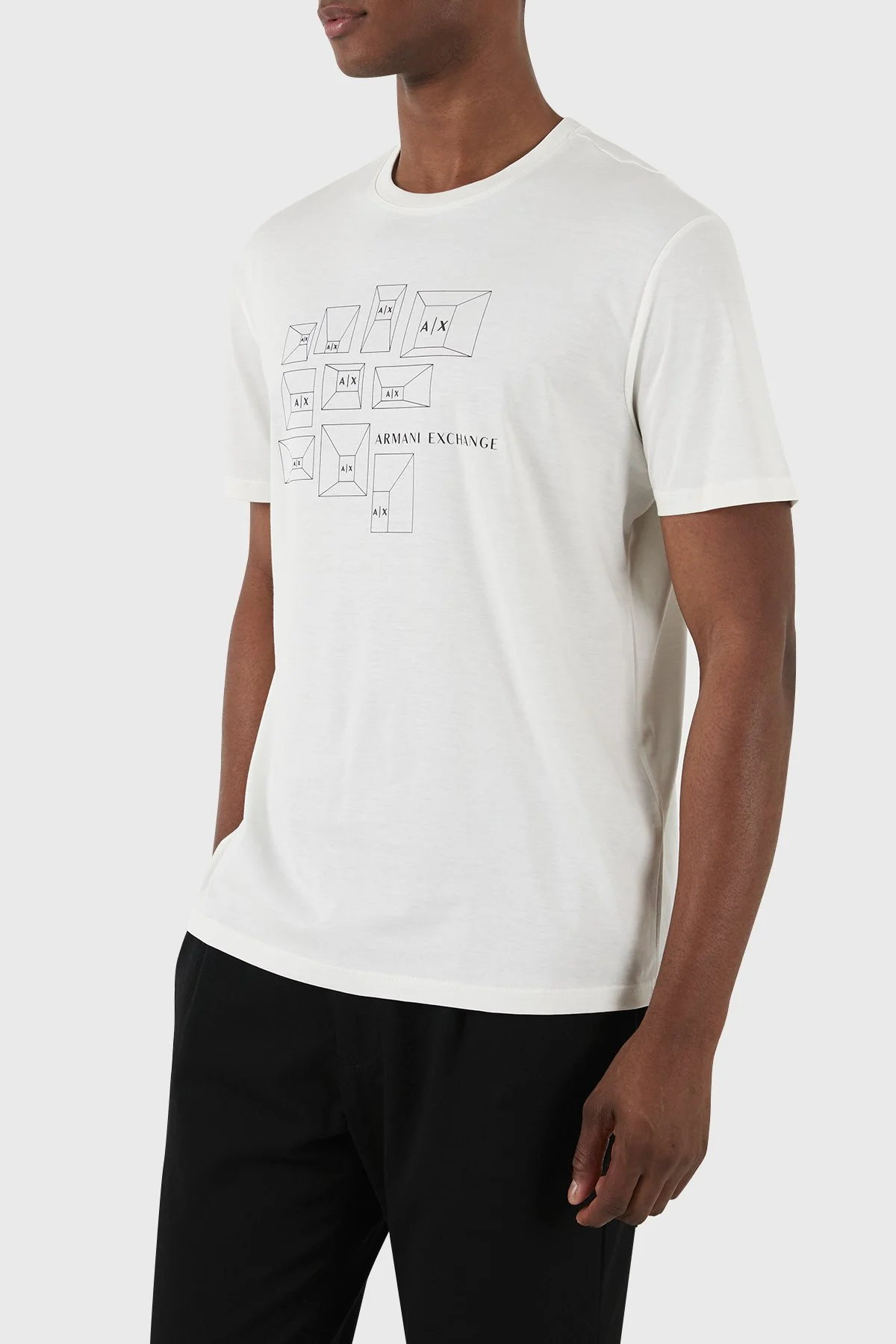Armani Exchange Pamuklu Regular Fit Bisiklet Yaka Erkek T Shirt 3DZTAF ZJA5Z 1116 BEYAZ - 5