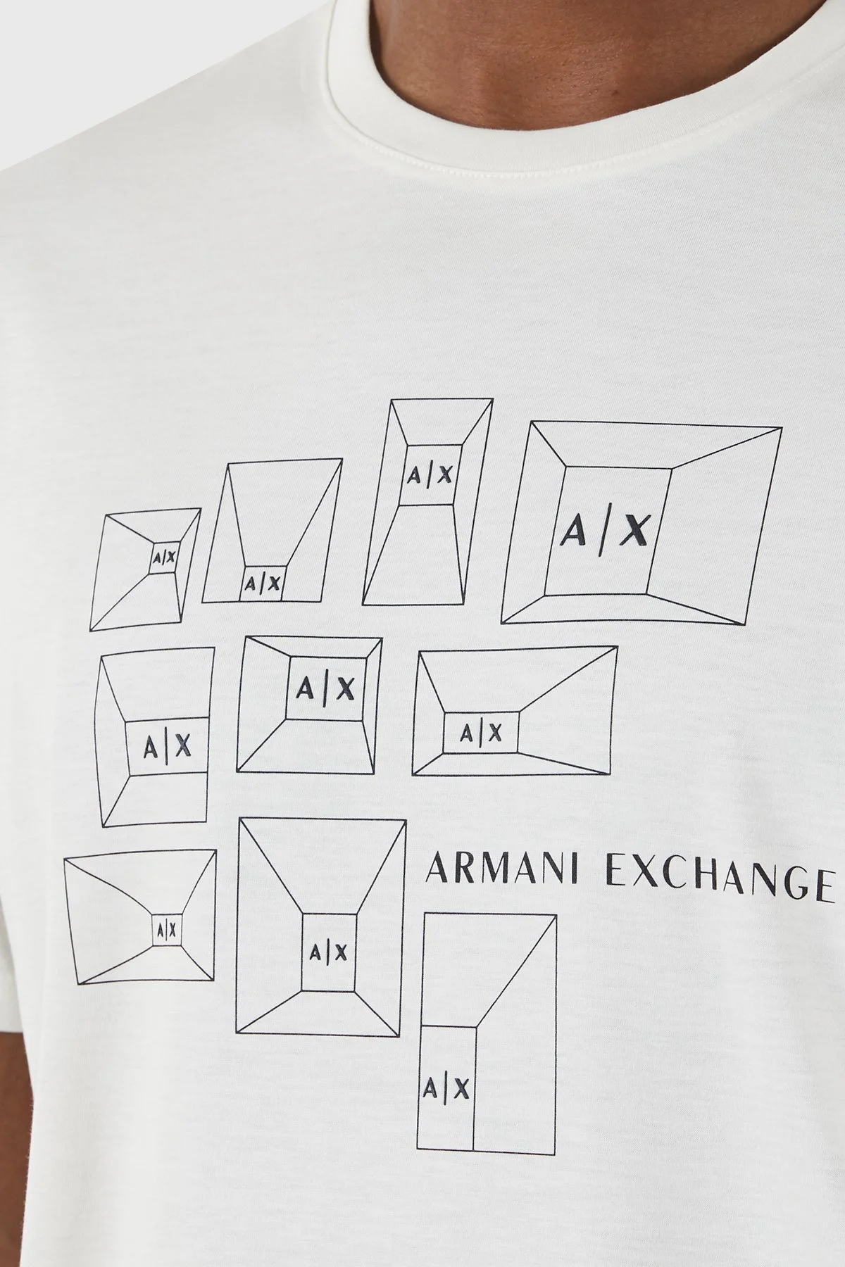 Armani Exchange Pamuklu Regular Fit Bisiklet Yaka Erkek T Shirt 3DZTAF ZJA5Z 1116 BEYAZ - 6