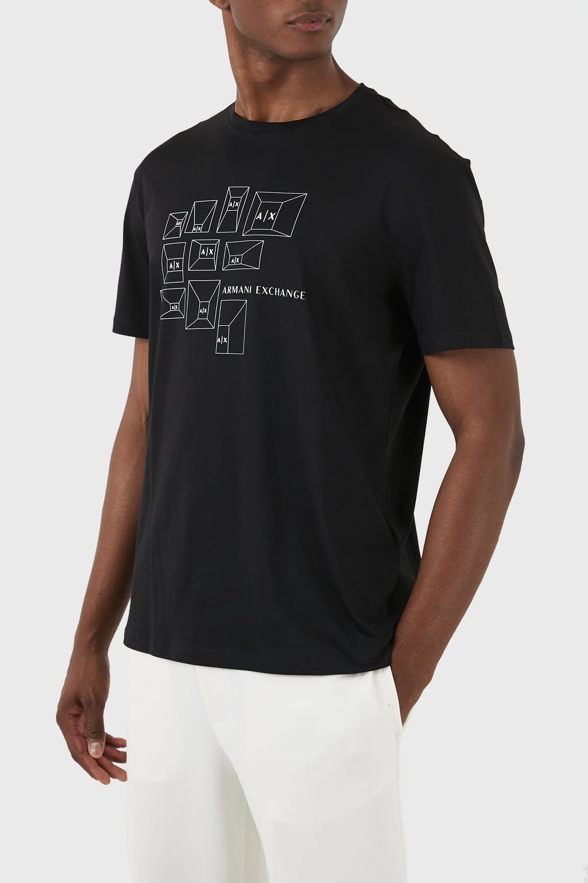 Armani Exchange Pamuklu Regular Fit Bisiklet Yaka Erkek T Shirt 3DZTAF ZJA5Z 1200 SİYAH - 4