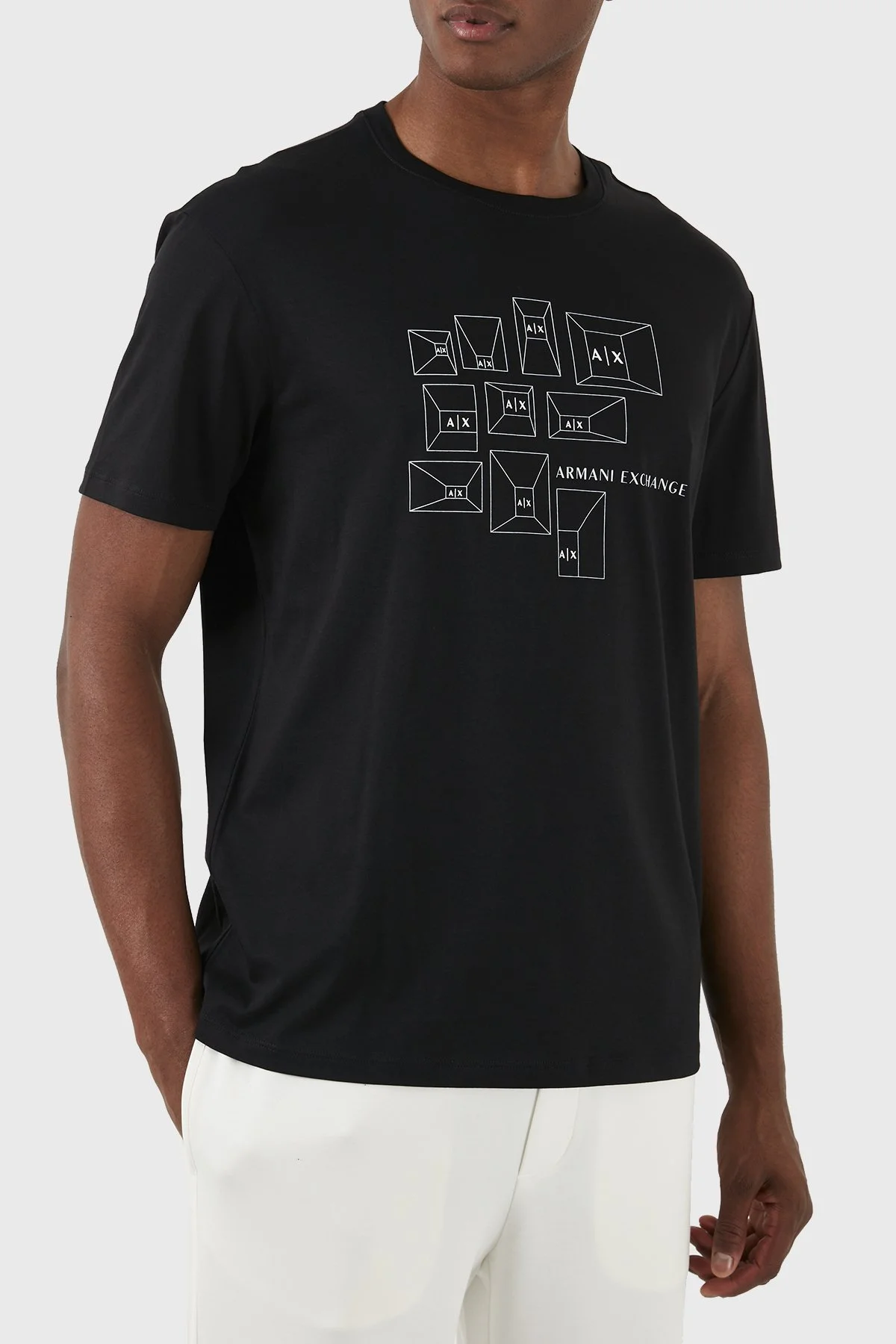 Armani Exchange Pamuklu Regular Fit Bisiklet Yaka Erkek T Shirt 3DZTAF ZJA5Z 1200 SİYAH - 5