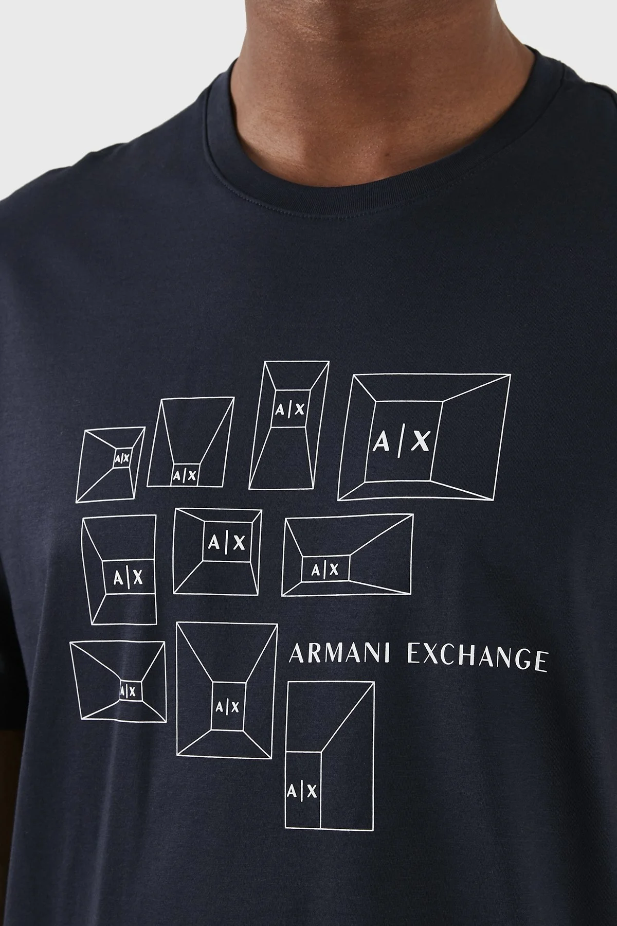 Armani Exchange Pamuklu Regular Fit Bisiklet Yaka Erkek T Shirt 3DZTAF ZJA5Z 15CX LACİVERT - 6