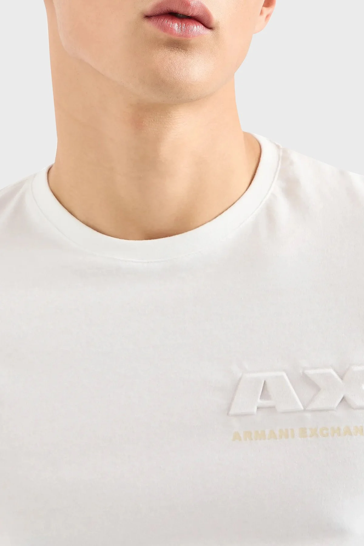 Armani Exchange Pamuklu Regular Fit Bisiklet Yaka Erkek T Shirt 3DZTAG ZJ9TZ 1116 Beyaz - 2