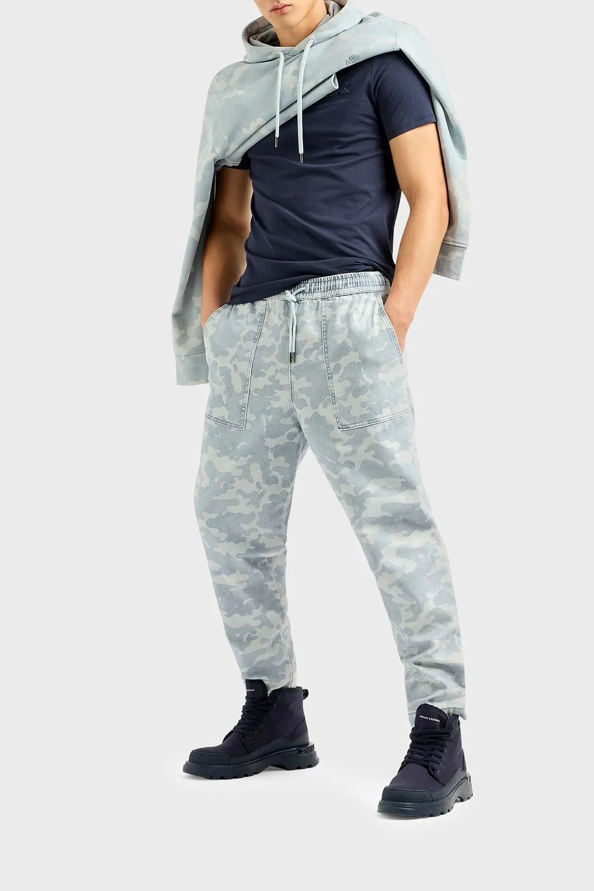 Armani Exchange Pamuklu Regular Fit Bisiklet Yaka Erkek T Shirt 3DZTAG ZJ9TZ 15CX LACİVERT - 3