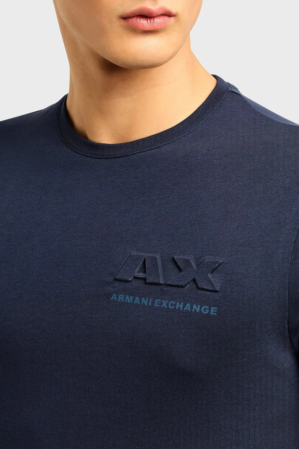 Armani Exchange Pamuklu Regular Fit Bisiklet Yaka Erkek T Shirt 3DZTAG ZJ9TZ 15CX LACİVERT - 4
