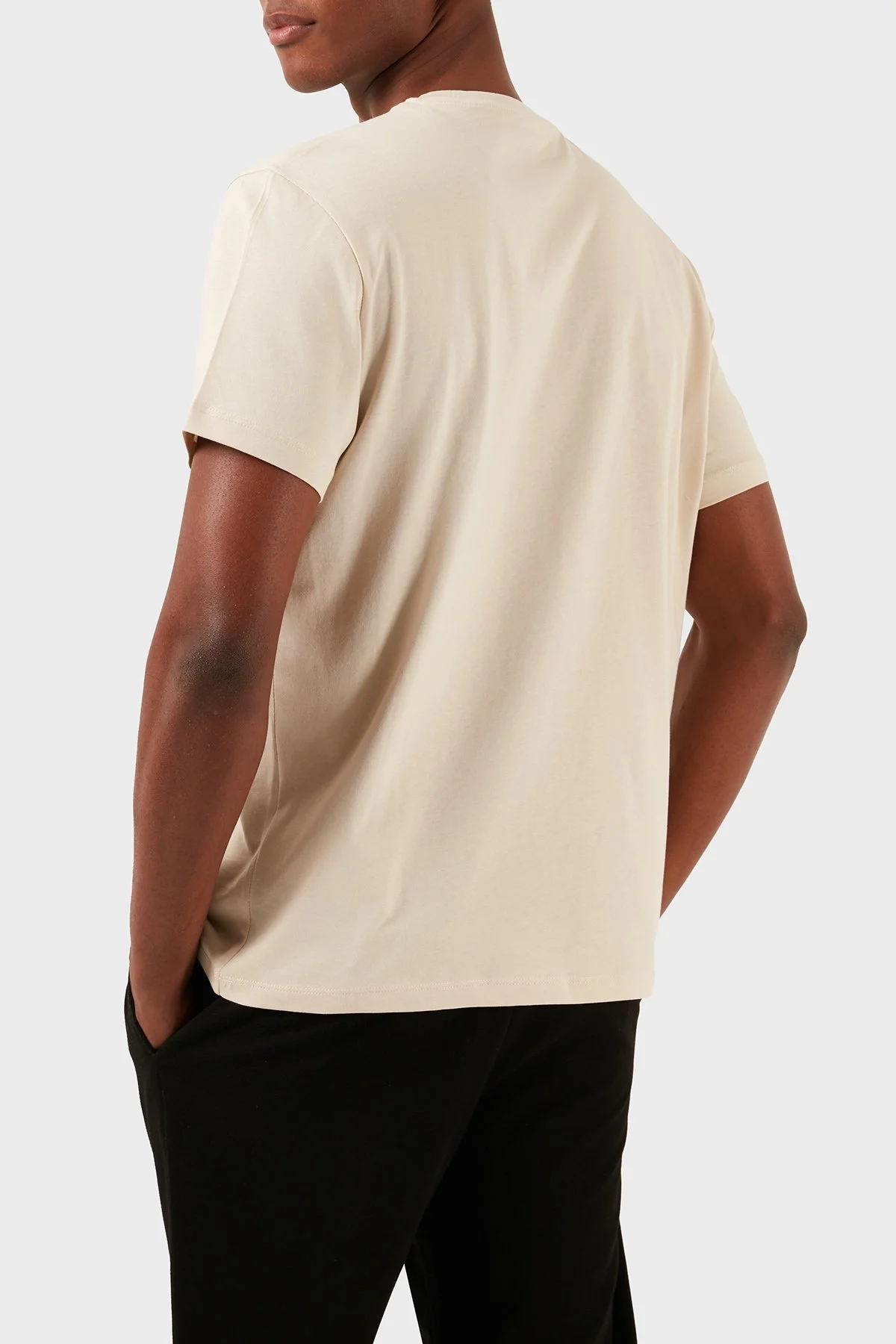 Armani Exchange Pamuklu Regular Fit Bisiklet Yaka Erkek T Shirt 3DZTAG ZJ9TZ 1792 BEJ - 2