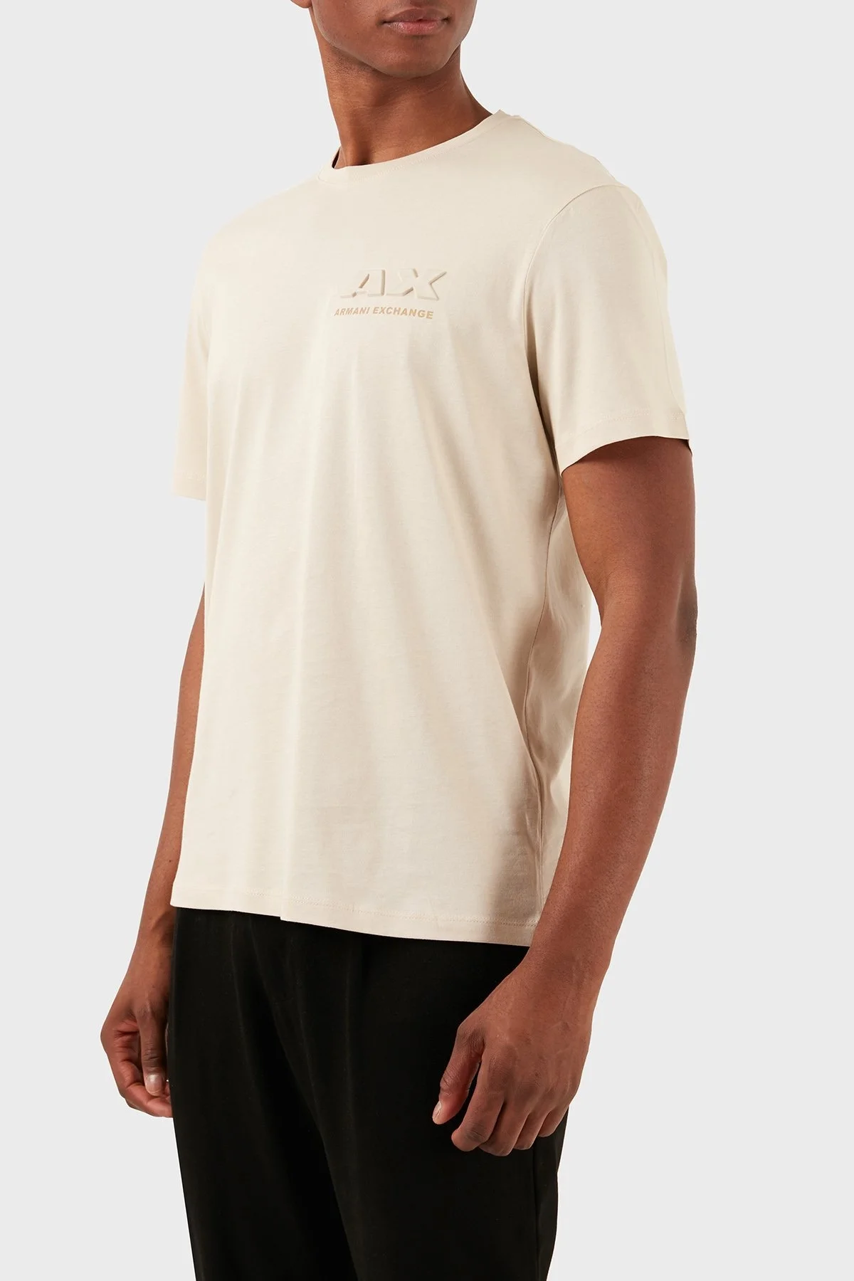 Armani Exchange Pamuklu Regular Fit Bisiklet Yaka Erkek T Shirt 3DZTAG ZJ9TZ 1792 BEJ - 3