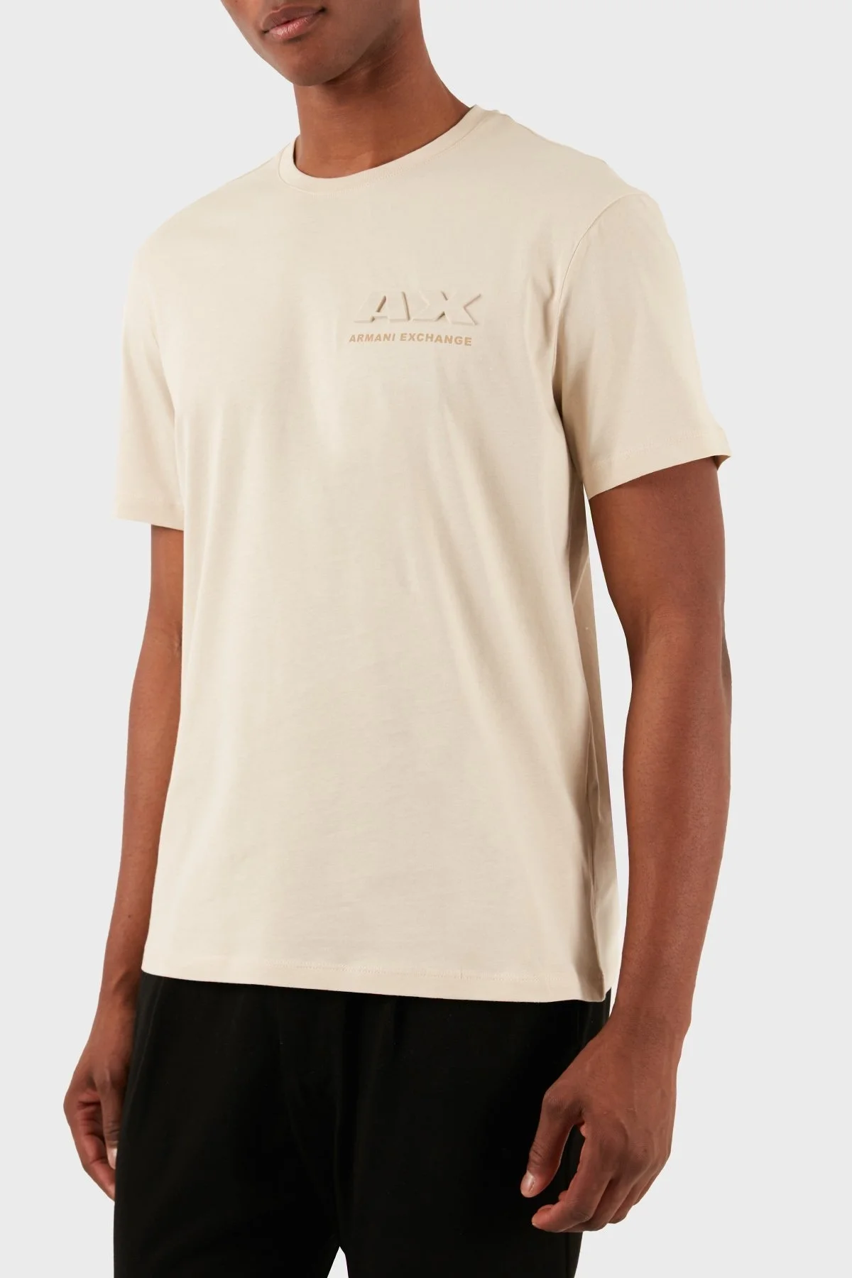 Armani Exchange Pamuklu Regular Fit Bisiklet Yaka Erkek T Shirt 3DZTAG ZJ9TZ 1792 BEJ - 4