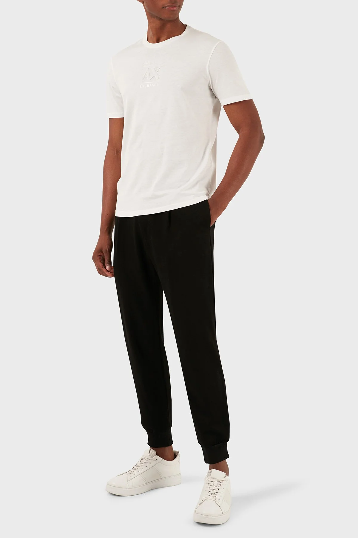 Armani Exchange Pamuklu Regular Fit Bisiklet Yaka Erkek T Shirt 3DZTBF ZJ3VZ 1116 BEYAZ - 2