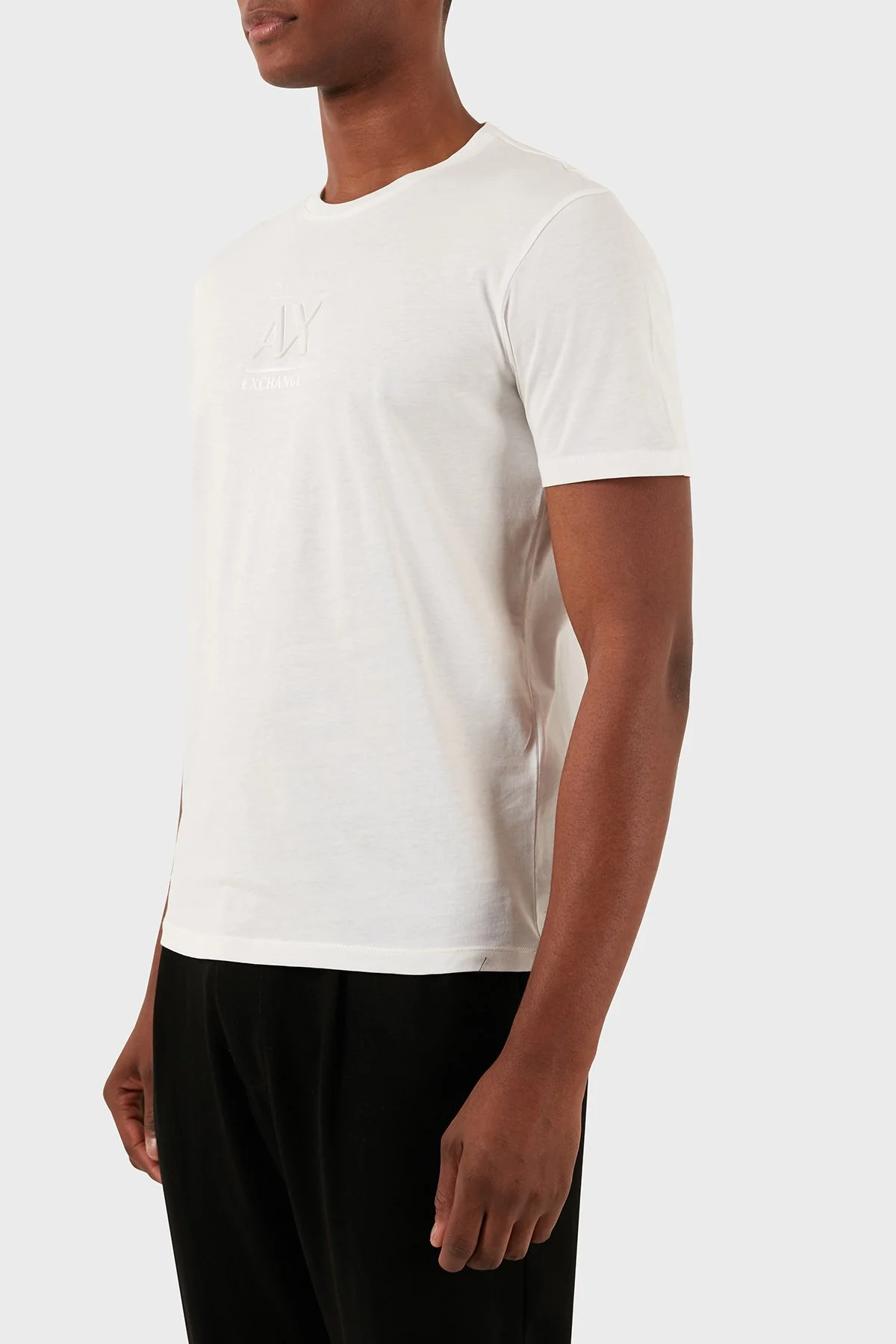Armani Exchange Pamuklu Regular Fit Bisiklet Yaka Erkek T Shirt 3DZTBF ZJ3VZ 1116 BEYAZ - 4