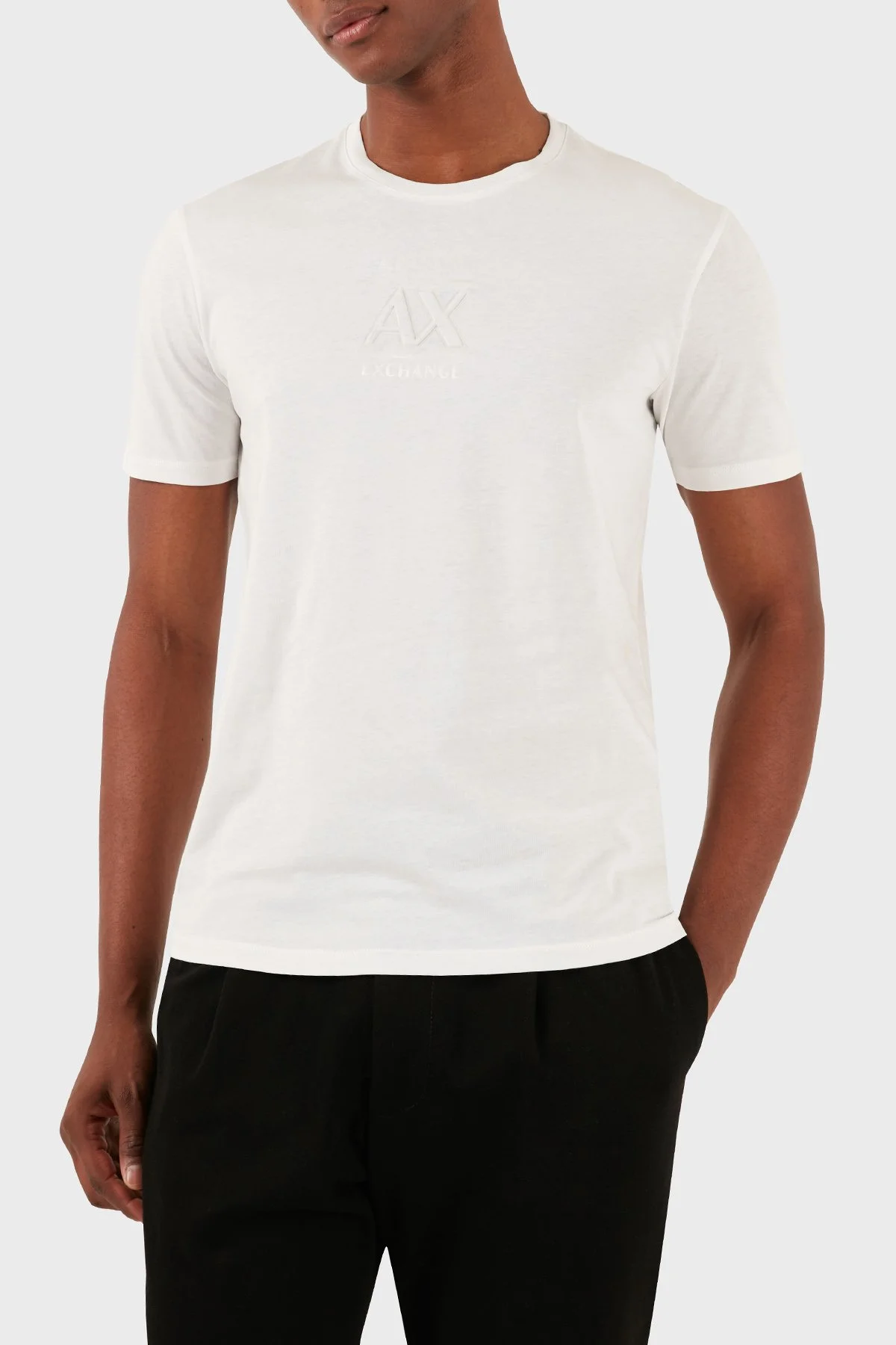 Armani Exchange Pamuklu Regular Fit Bisiklet Yaka Erkek T Shirt 3DZTBF ZJ3VZ 1116 BEYAZ - 6