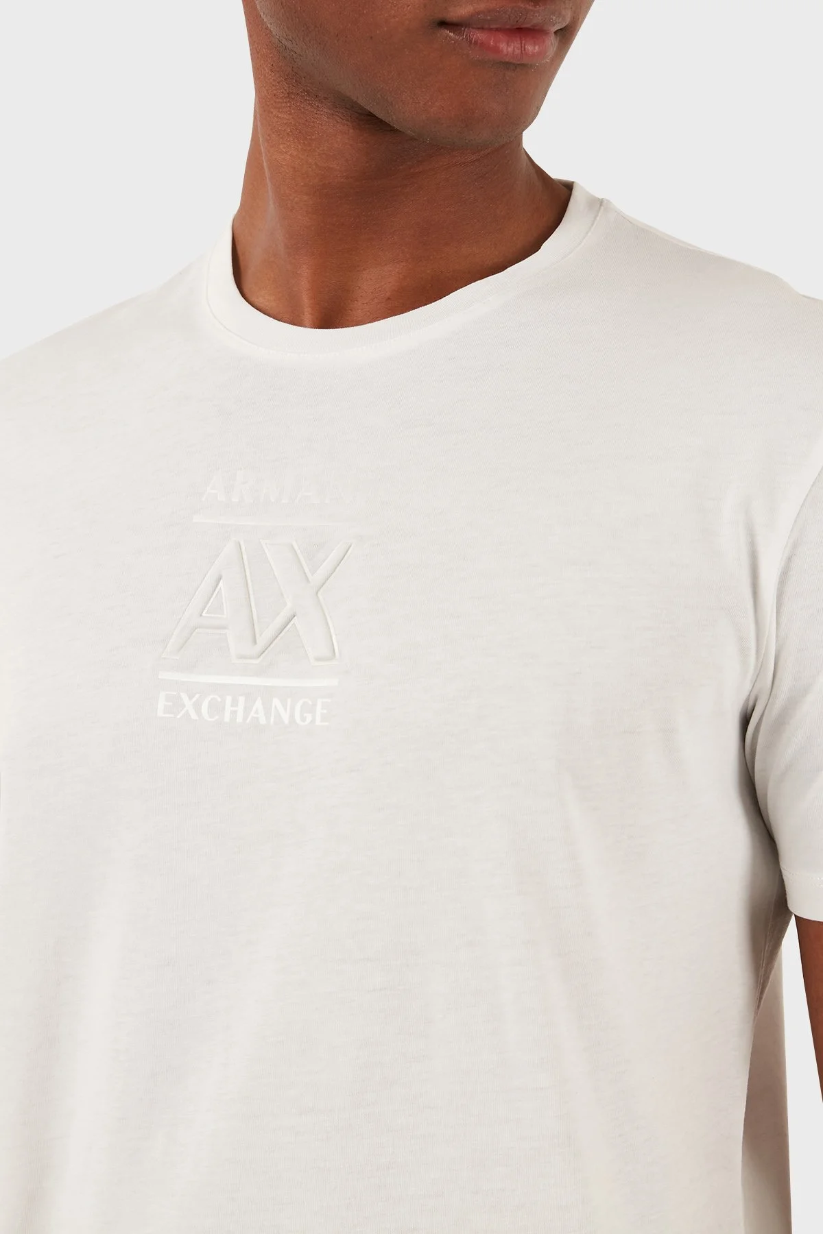 Armani Exchange Pamuklu Regular Fit Bisiklet Yaka Erkek T Shirt 3DZTBF ZJ3VZ 1116 BEYAZ - 7