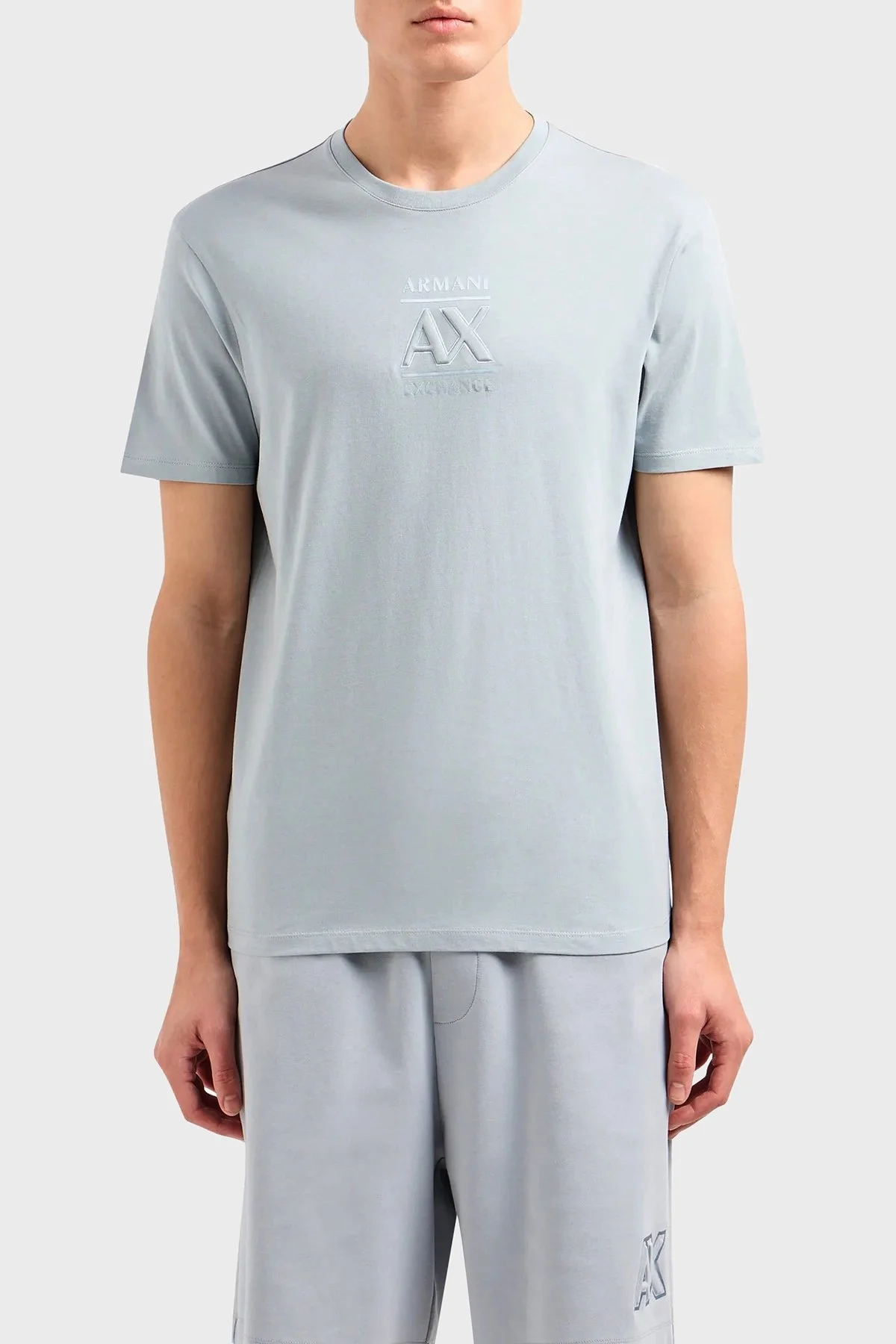 Armani Exchange Pamuklu Regular Fit Bisiklet Yaka Erkek T Shirt 3DZTBF ZJ3VZ 1947 AÇIK MAVİ - 5
