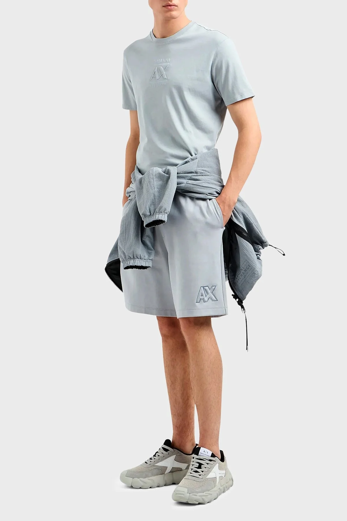 Armani Exchange Pamuklu Regular Fit Bisiklet Yaka Erkek T Shirt 3DZTBF ZJ3VZ 1947 AÇIK MAVİ - 6