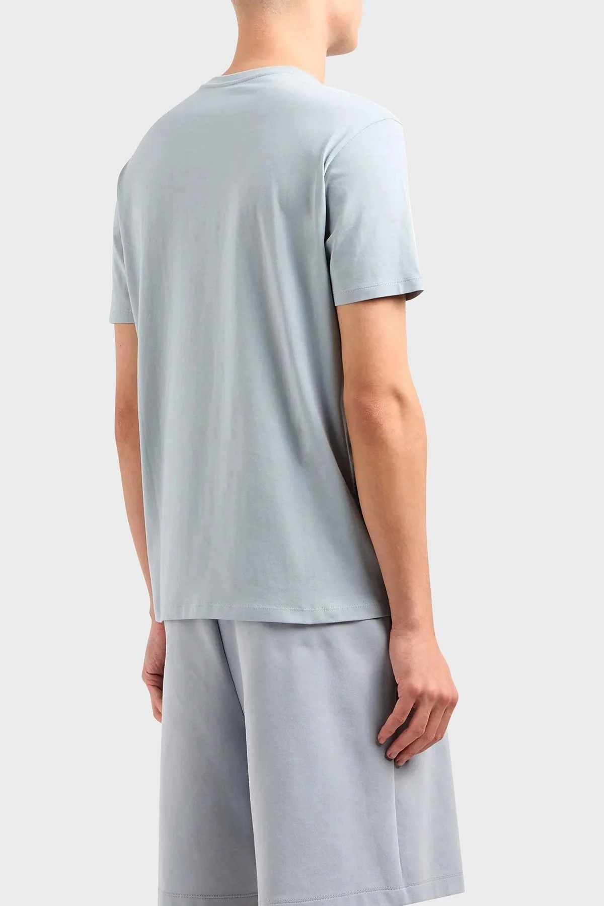 Armani Exchange Pamuklu Regular Fit Bisiklet Yaka Erkek T Shirt 3DZTBF ZJ3VZ 1947 AÇIK MAVİ - 7