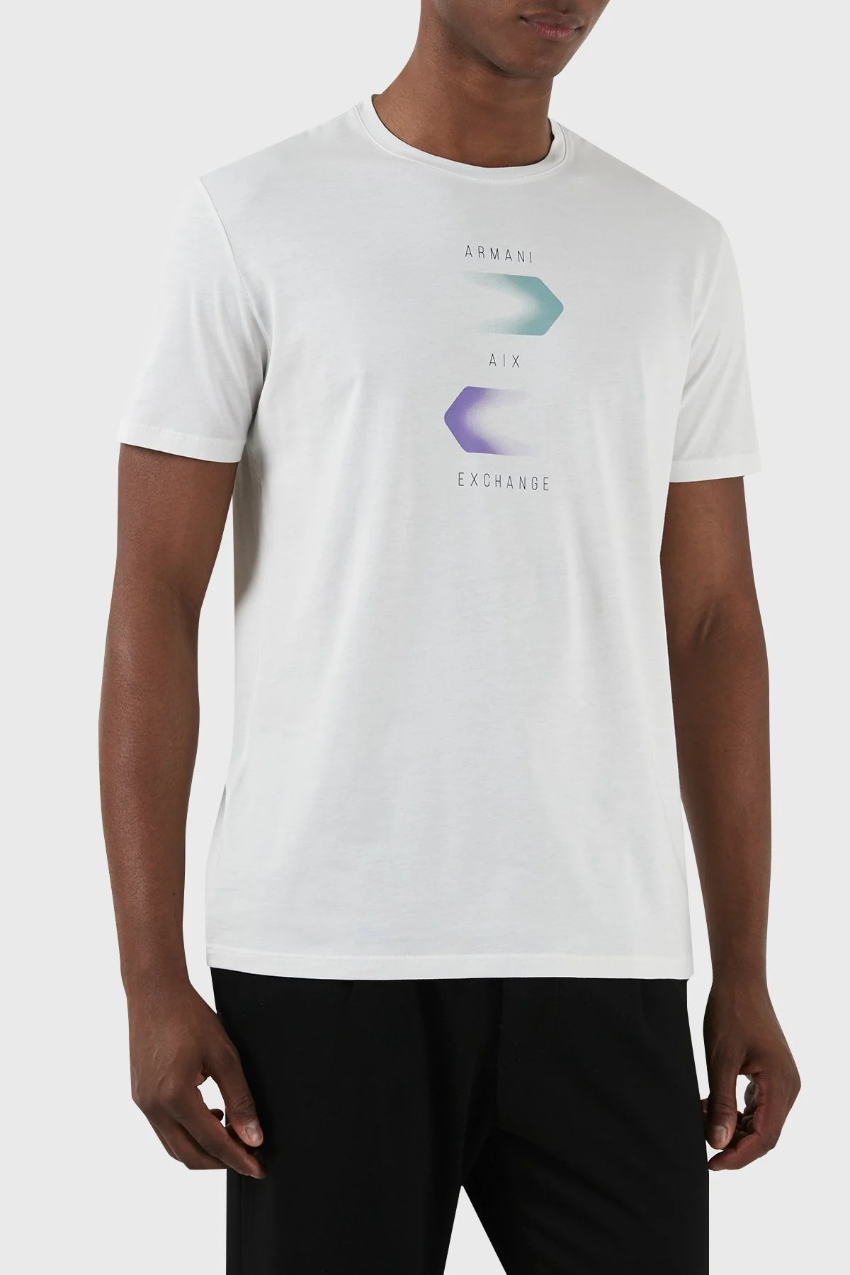 Armani Exchange Pamuklu Regular Fit Bisiklet Yaka Erkek T Shirt 3DZTBG ZJA5Z 1116 BEYAZ - 1
