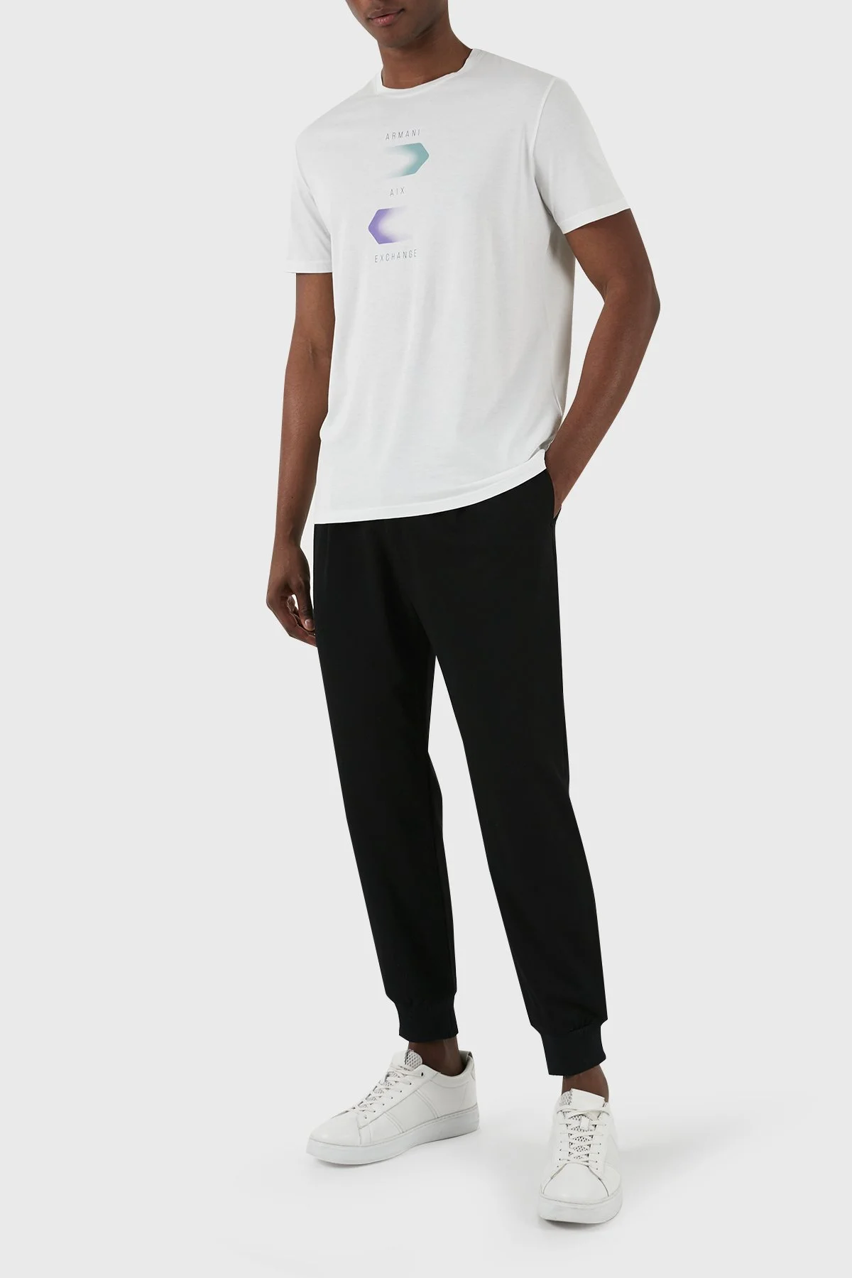 Armani Exchange Pamuklu Regular Fit Bisiklet Yaka Erkek T Shirt 3DZTBG ZJA5Z 1116 BEYAZ - 2