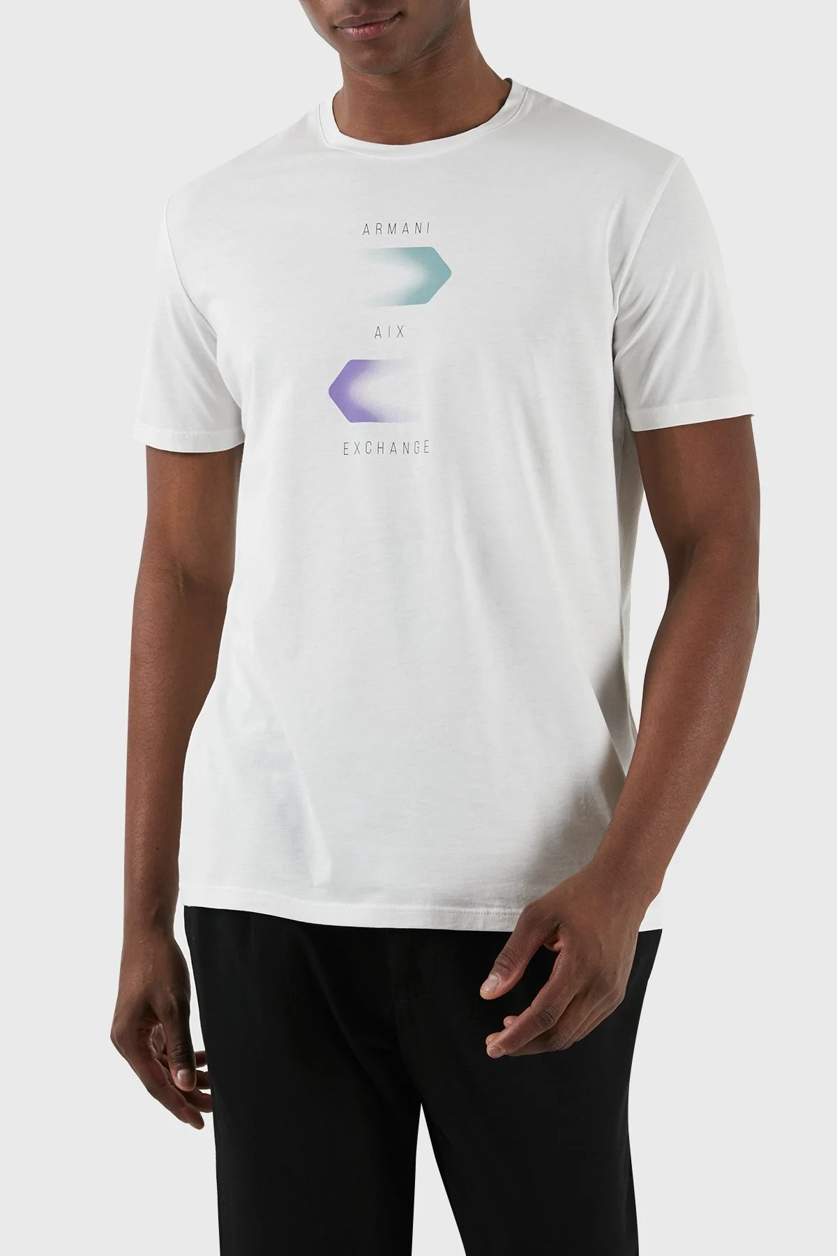 Armani Exchange Pamuklu Regular Fit Bisiklet Yaka Erkek T Shirt 3DZTBG ZJA5Z 1116 BEYAZ - 4