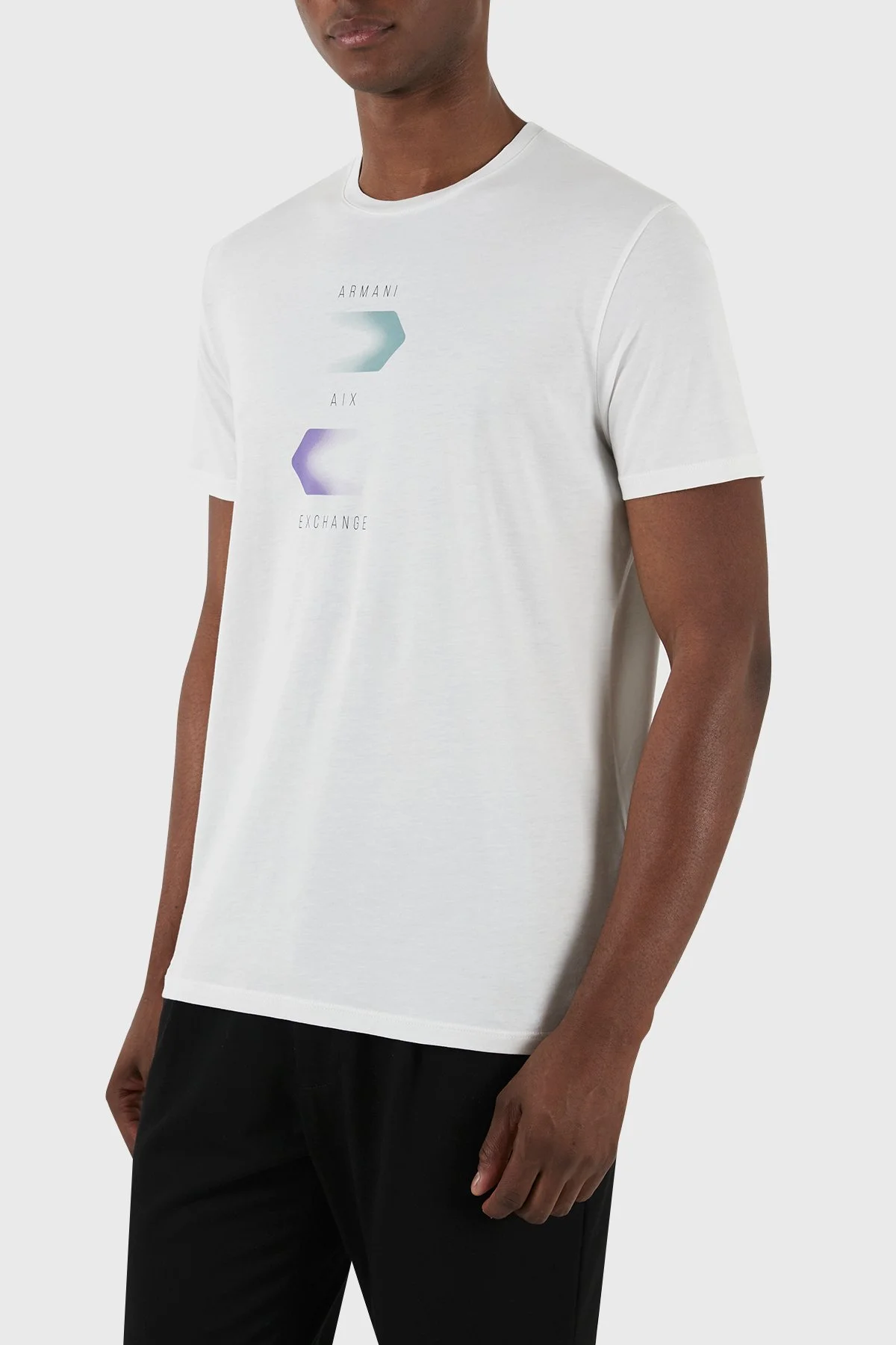 Armani Exchange Pamuklu Regular Fit Bisiklet Yaka Erkek T Shirt 3DZTBG ZJA5Z 1116 BEYAZ - 5