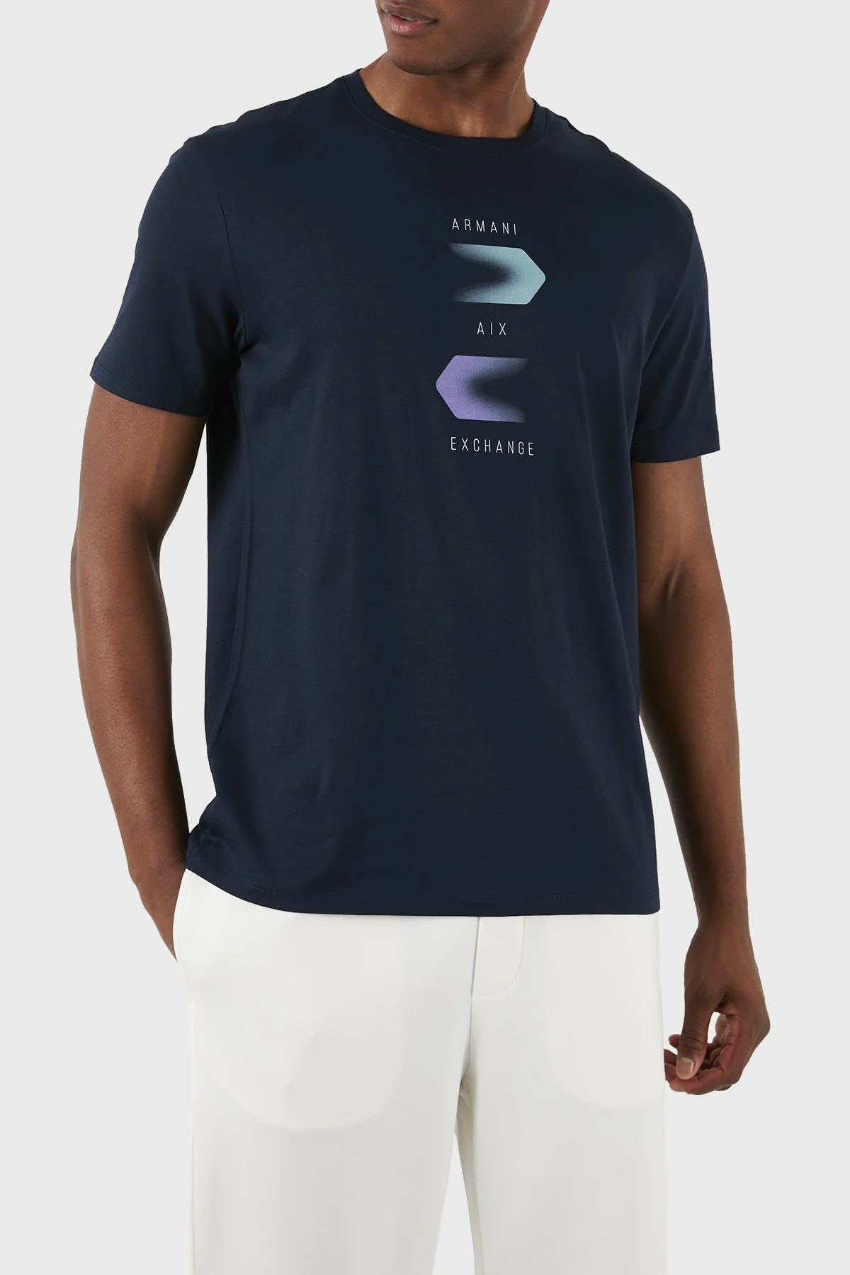 Armani Exchange Pamuklu Regular Fit Bisiklet Yaka Erkek T Shirt 3DZTBG ZJA5Z 15BA LACİVERT - 6