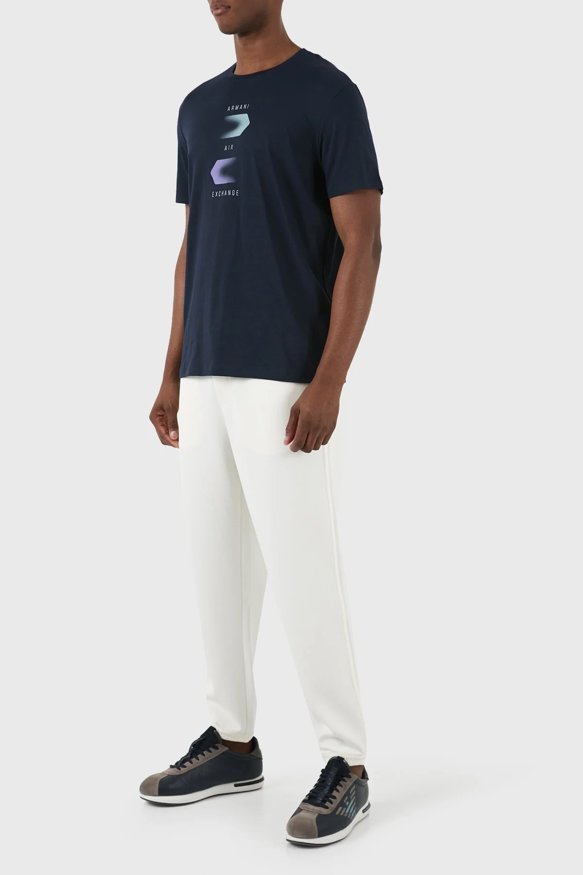 Armani Exchange Pamuklu Regular Fit Bisiklet Yaka Erkek T Shirt 3DZTBG ZJA5Z 15BA LACİVERT - 7