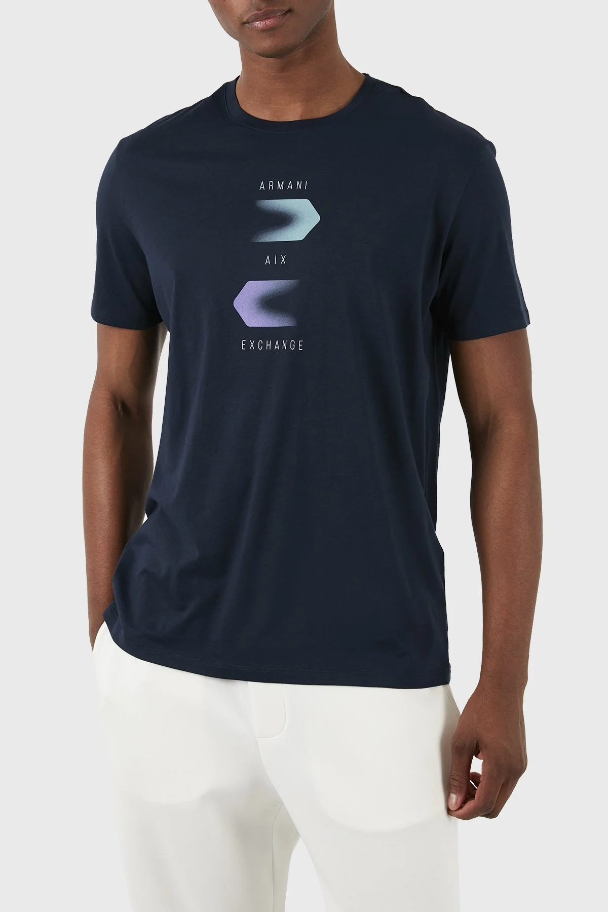 Armani Exchange Pamuklu Regular Fit Bisiklet Yaka Erkek T Shirt 3DZTBG ZJA5Z 15BA LACİVERT - 10