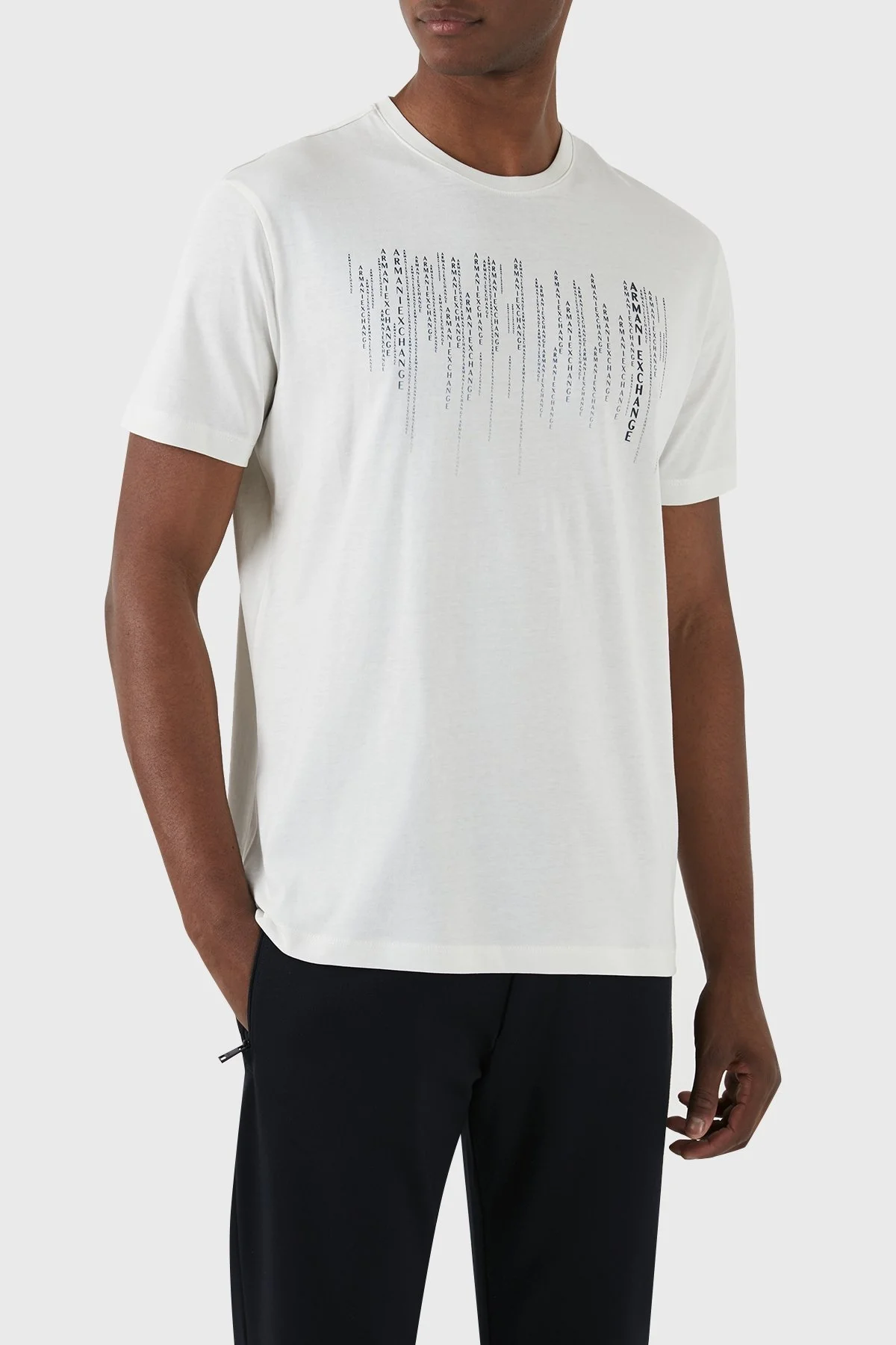 Armani Exchange Pamuklu Regular Fit Bisiklet Yaka Erkek T Shirt 3DZTBK ZJ9TZ 1116 BEYAZ - 9