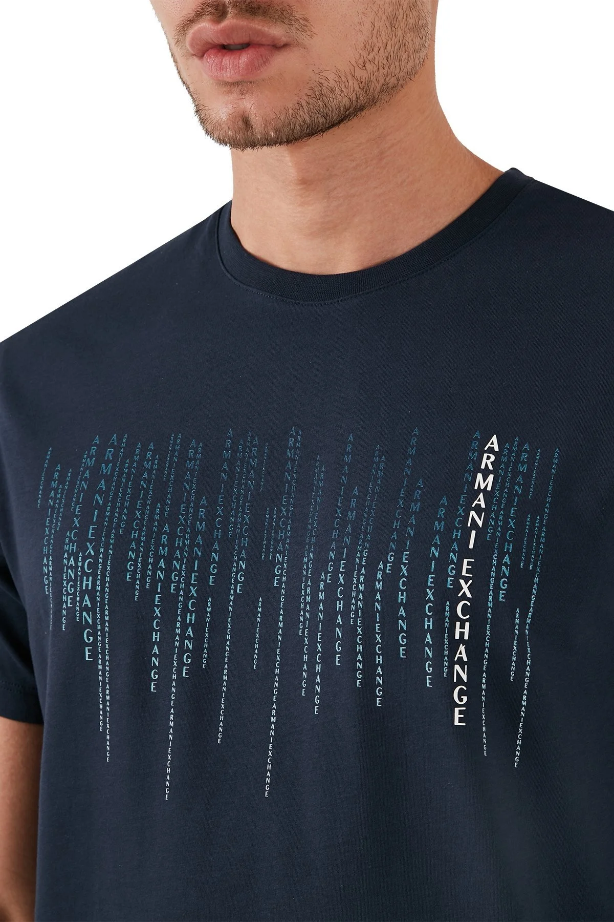 Armani Exchange Pamuklu Regular Fit Bisiklet Yaka Erkek T Shirt 3DZTBK ZJ9TZ 15BA LACİVERT - 9