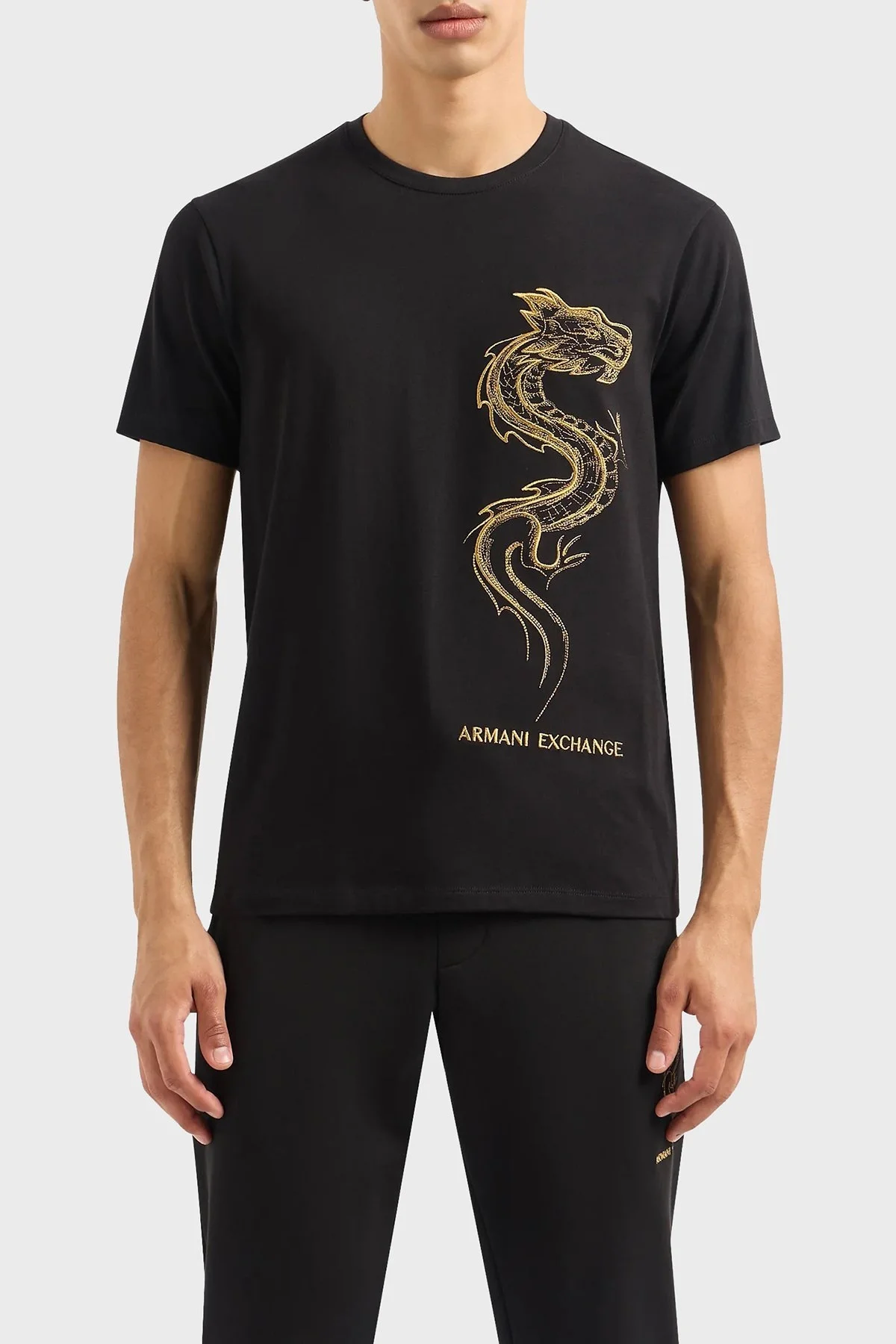 Armani Exchange Pamuklu Regular Fit Bisiklet Yaka Erkek T Shirt 3DZTDD ZJ9JZ 1200 SİYAH - 1