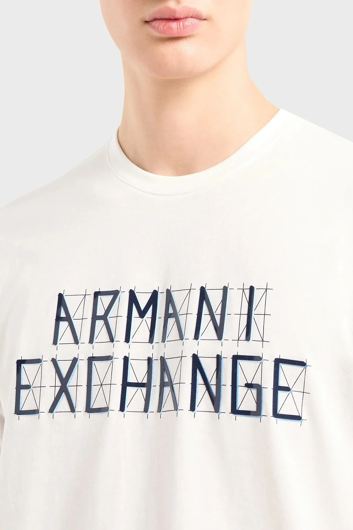 Armani Exchange Pamuklu Regular Fit Bisiklet Yaka Erkek T Shirt 3DZTHC ZJH4Z 1116 BEYAZ - 4