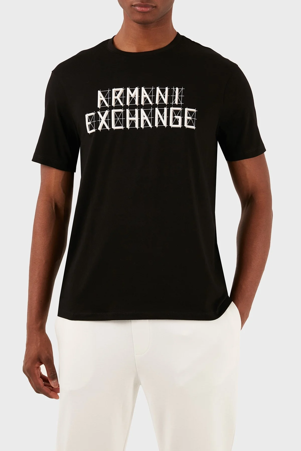 Armani Exchange Pamuklu Regular Fit Bisiklet Yaka Erkek T Shirt 3DZTHC ZJH4Z 1200 SİYAH - 1