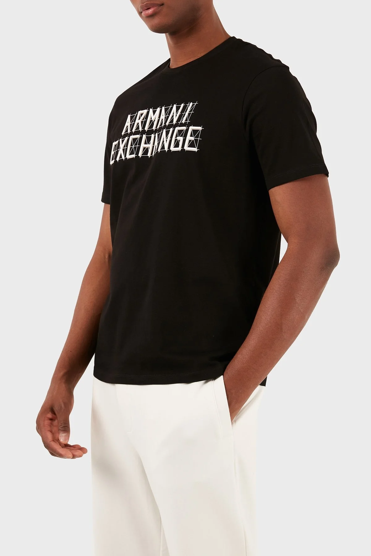 Armani Exchange Pamuklu Regular Fit Bisiklet Yaka Erkek T Shirt 3DZTHC ZJH4Z 1200 SİYAH - 3