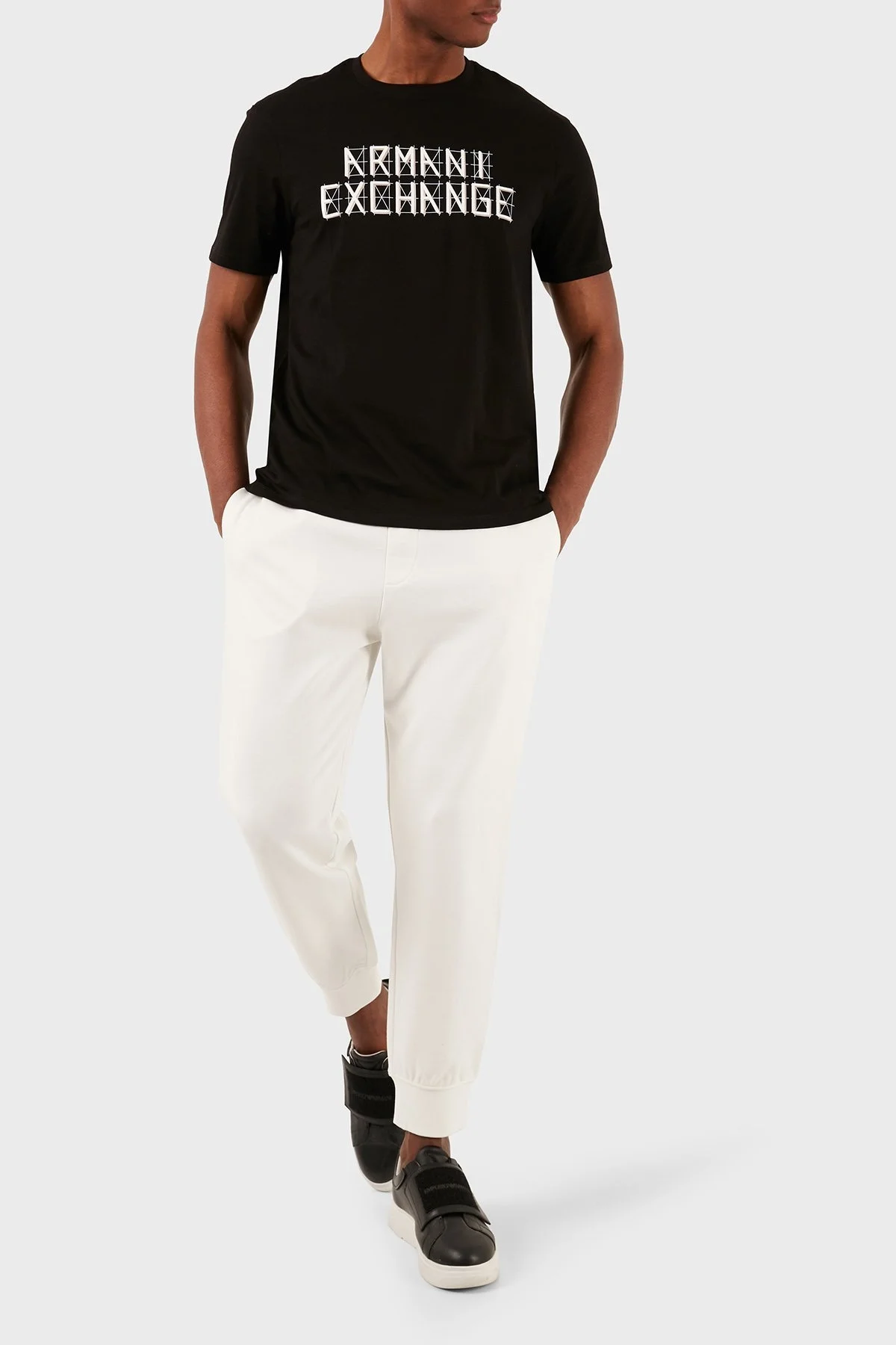 Armani Exchange Pamuklu Regular Fit Bisiklet Yaka Erkek T Shirt 3DZTHC ZJH4Z 1200 SİYAH - 4