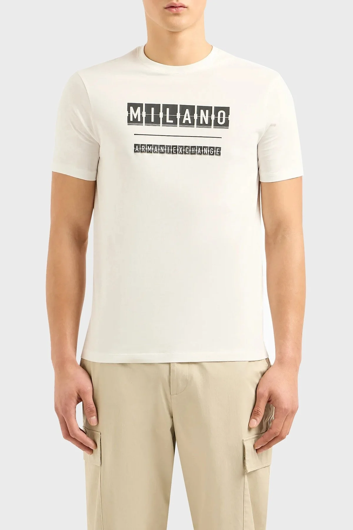 Armani Exchange Pamuklu Regular Fit Bisiklet Yaka Erkek T Shirt 3DZTHE ZJH4Z 61AK BEYAZ - 6