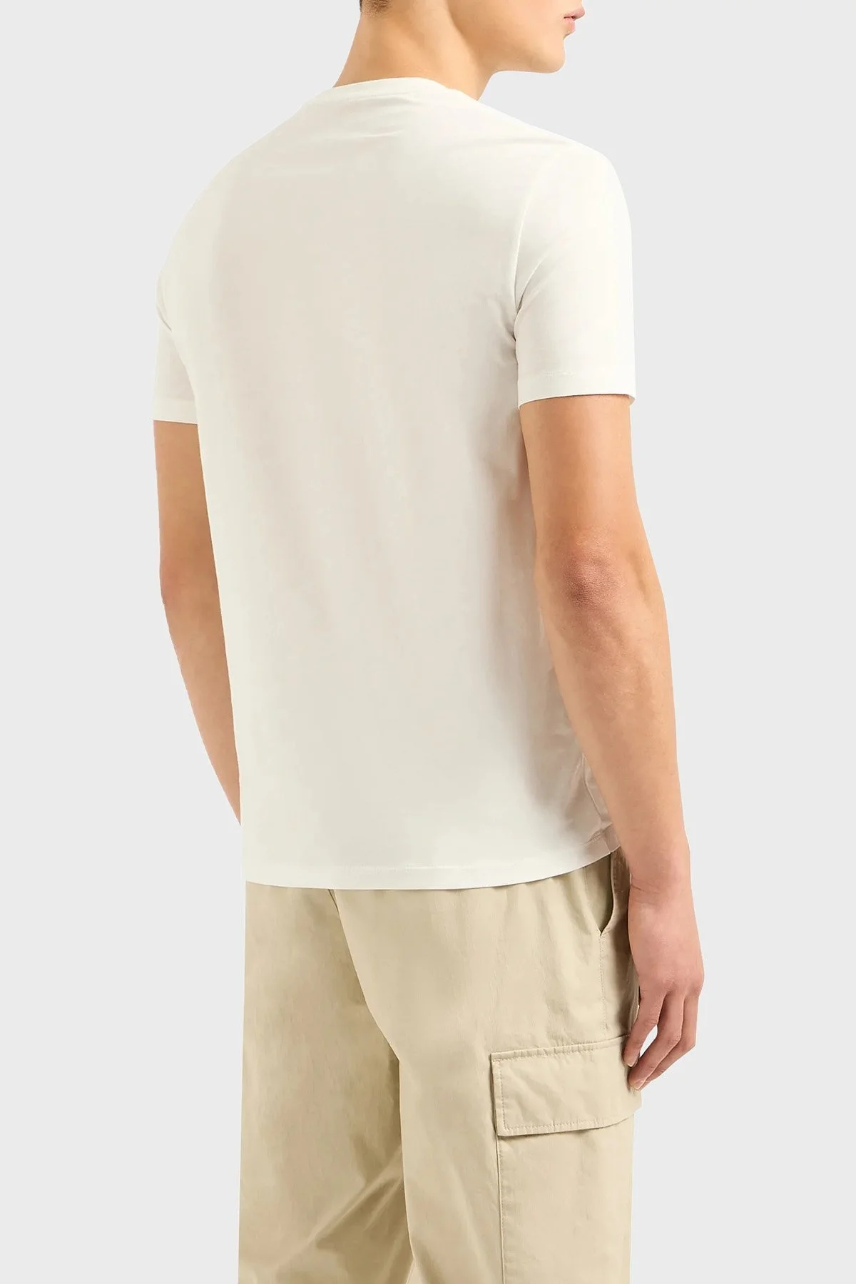 Armani Exchange Pamuklu Regular Fit Bisiklet Yaka Erkek T Shirt 3DZTHE ZJH4Z 61AK BEYAZ - 8