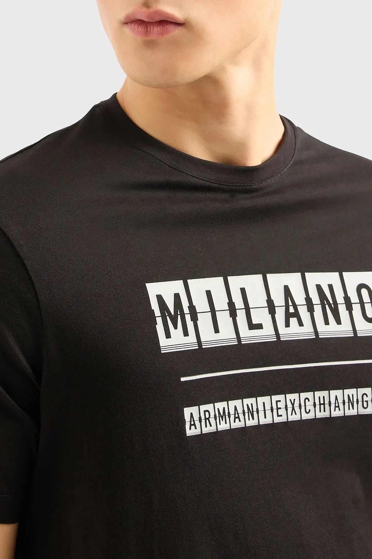 Armani Exchange Pamuklu Regular Fit Bisiklet Yaka Erkek T Shirt 3DZTHE ZJH4Z 72AB SİYAH - 2