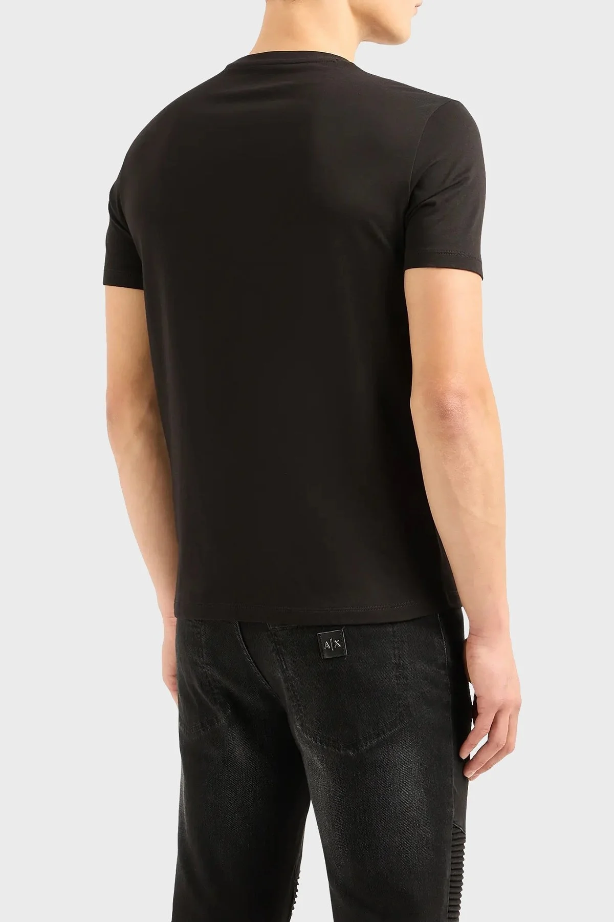 Armani Exchange Pamuklu Regular Fit Bisiklet Yaka Erkek T Shirt 3DZTHE ZJH4Z 72AC SİYAH - 8