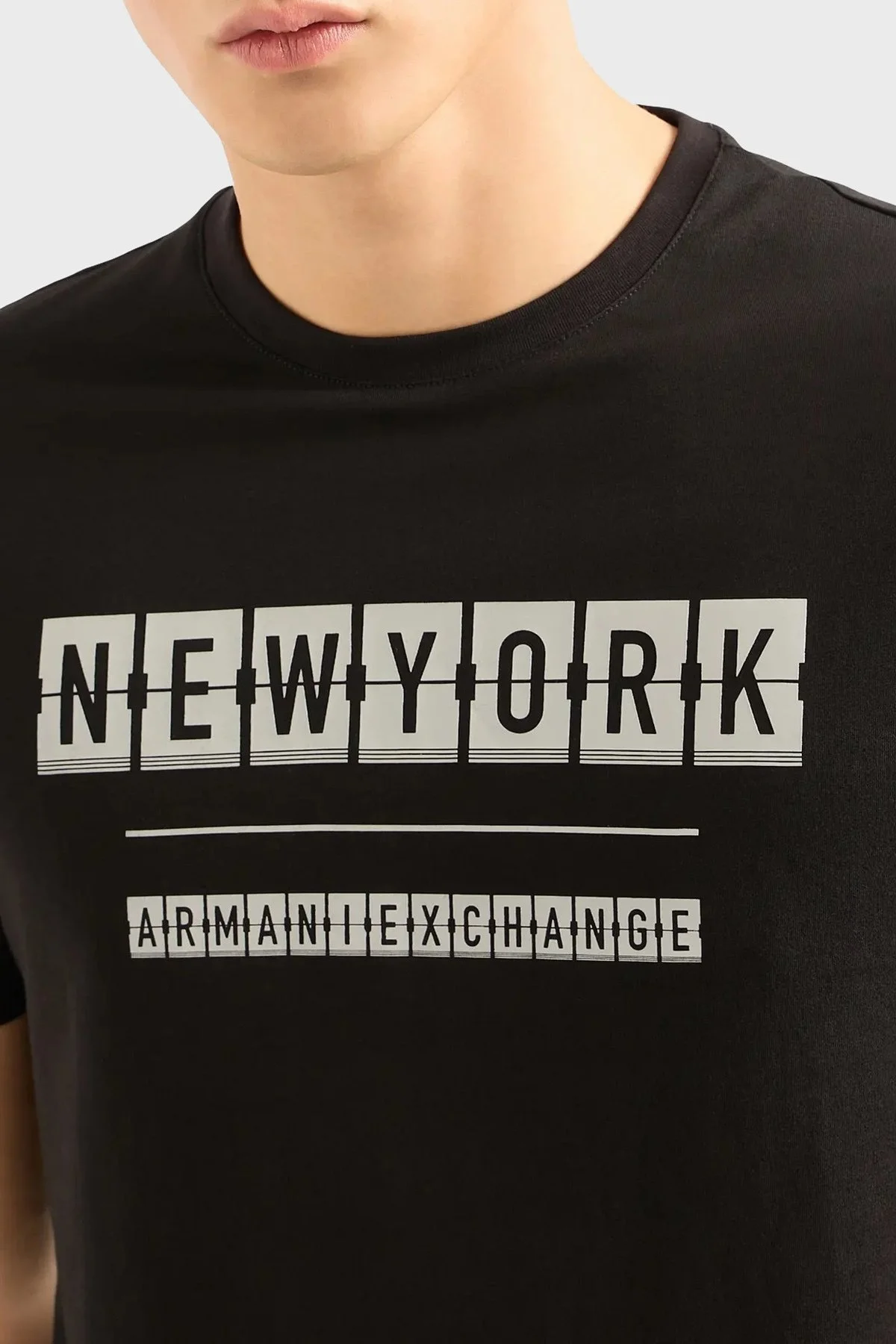 Armani Exchange Pamuklu Regular Fit Bisiklet Yaka Erkek T Shirt 3DZTHE ZJH4Z 72AC SİYAH - 9