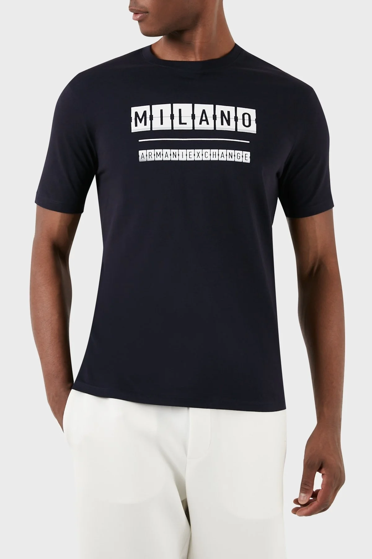 Armani Exchange Pamuklu Regular Fit Bisiklet Yaka Erkek T Shirt 3DZTHE ZJH4Z 75AH LACİVERT - 9