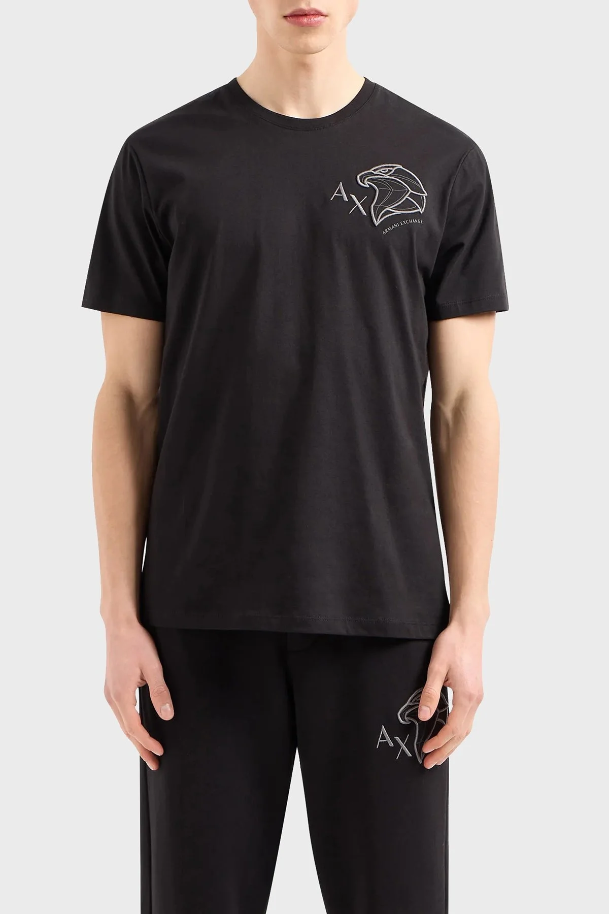 Armani Exchange Pamuklu Regular Fit Bisiklet Yaka Erkek T Shirt 3DZTHL ZJ9TZ 1200 SİYAH - 1