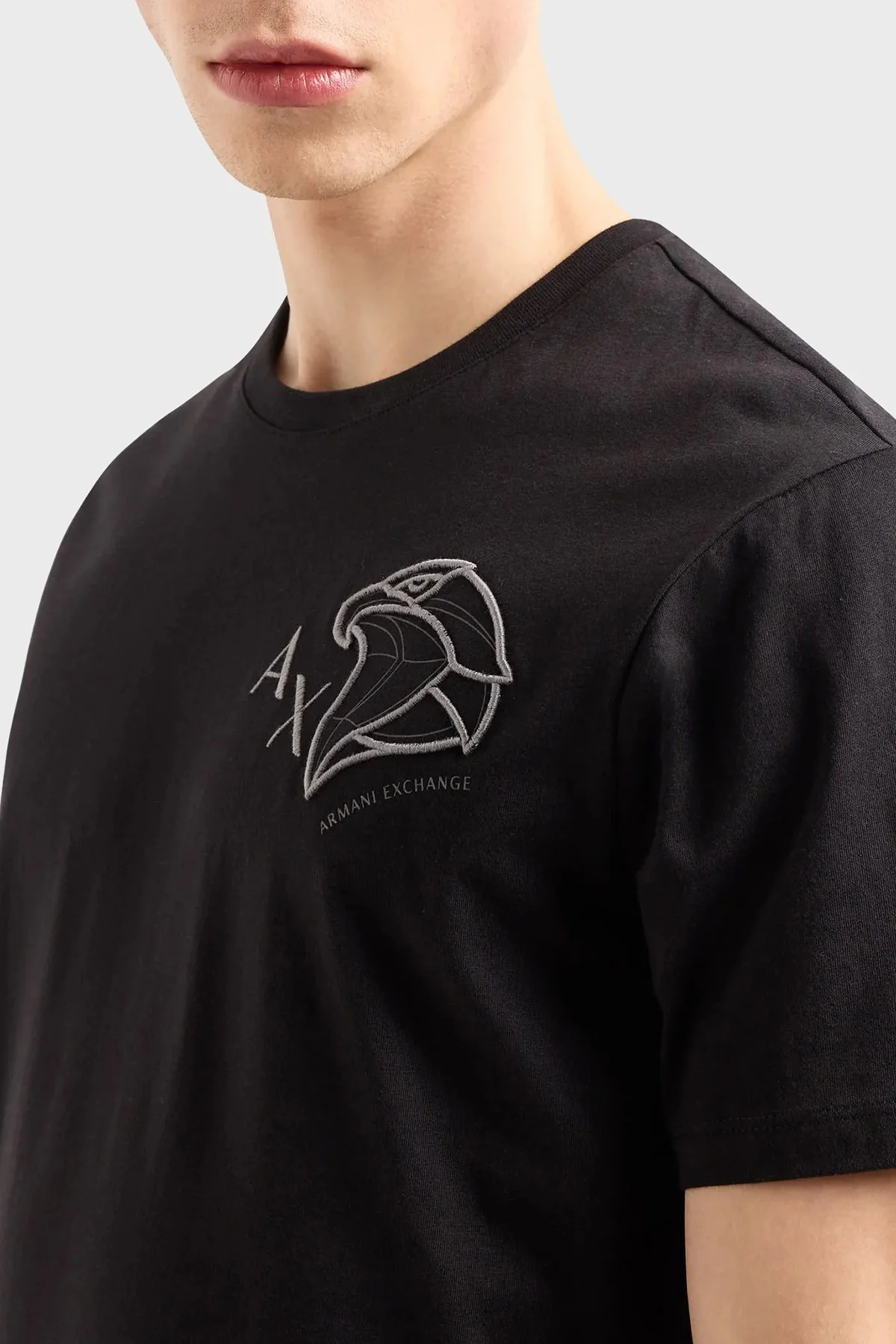 Armani Exchange Pamuklu Regular Fit Bisiklet Yaka Erkek T Shirt 3DZTHL ZJ9TZ 1200 SİYAH - 3