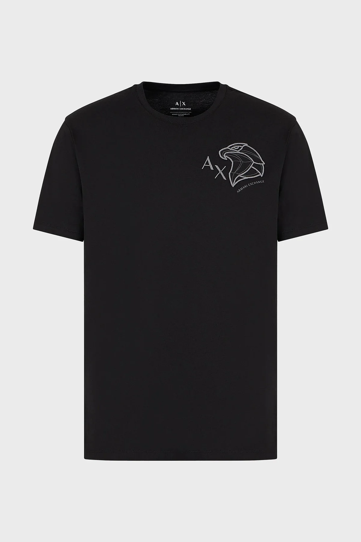 Armani Exchange Pamuklu Regular Fit Bisiklet Yaka Erkek T Shirt 3DZTHL ZJ9TZ 1200 SİYAH - 4