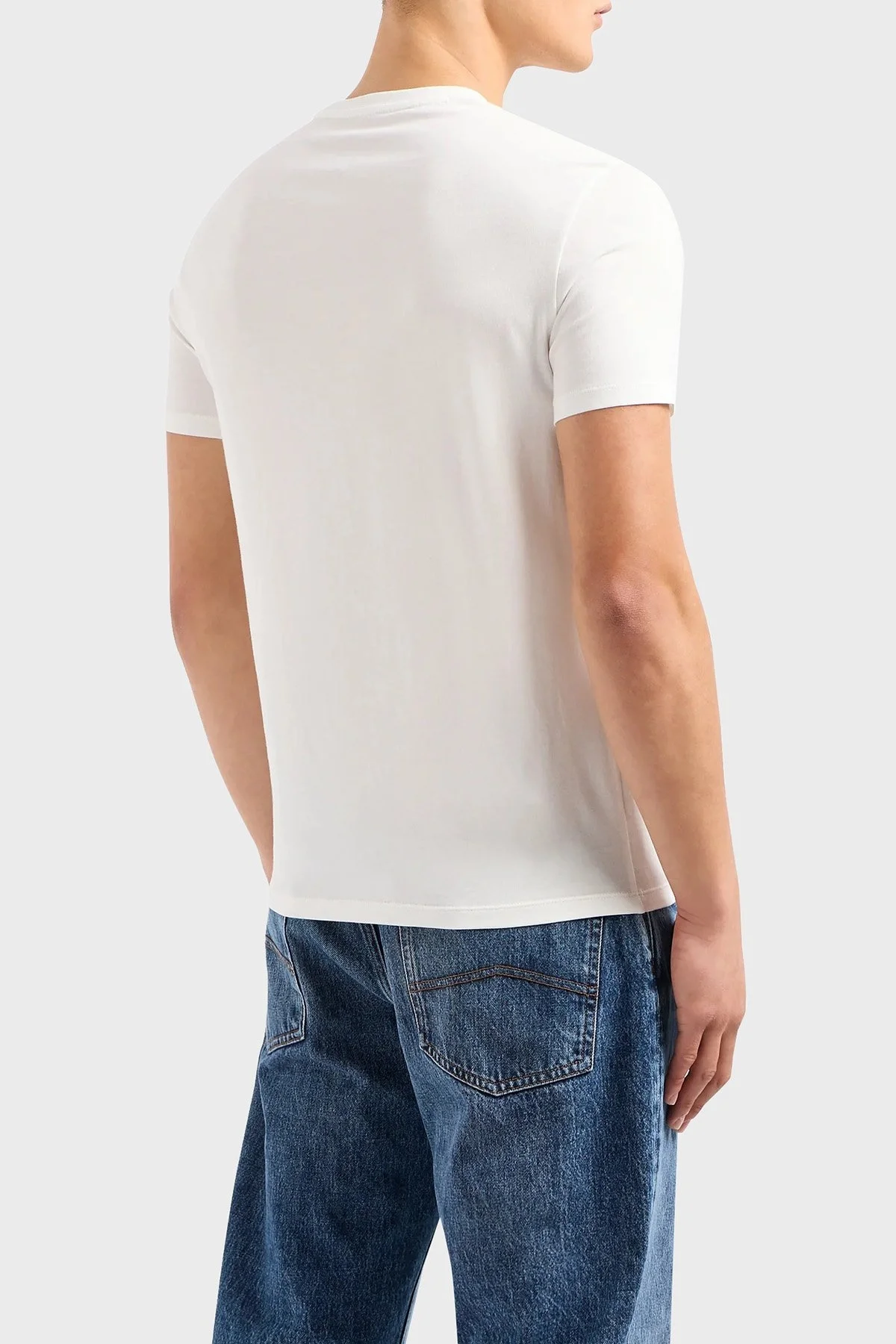 Armani Exchange Pamuklu Regular Fit Bisiklet Yaka Erkek T Shirt 3DZTHM ZJ8EZ 1116 BEYAZ - 2