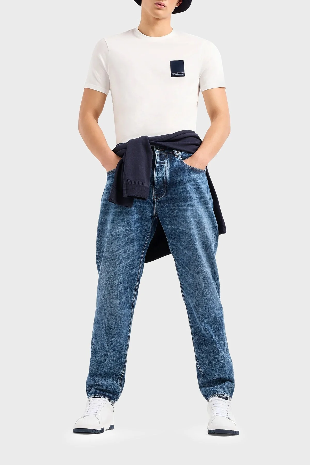 Armani Exchange Pamuklu Regular Fit Bisiklet Yaka Erkek T Shirt 3DZTHM ZJ8EZ 1116 BEYAZ - 3