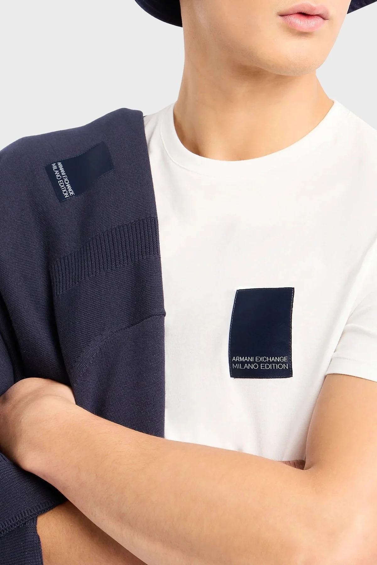 Armani Exchange Pamuklu Regular Fit Bisiklet Yaka Erkek T Shirt 3DZTHM ZJ8EZ 1116 BEYAZ - 4