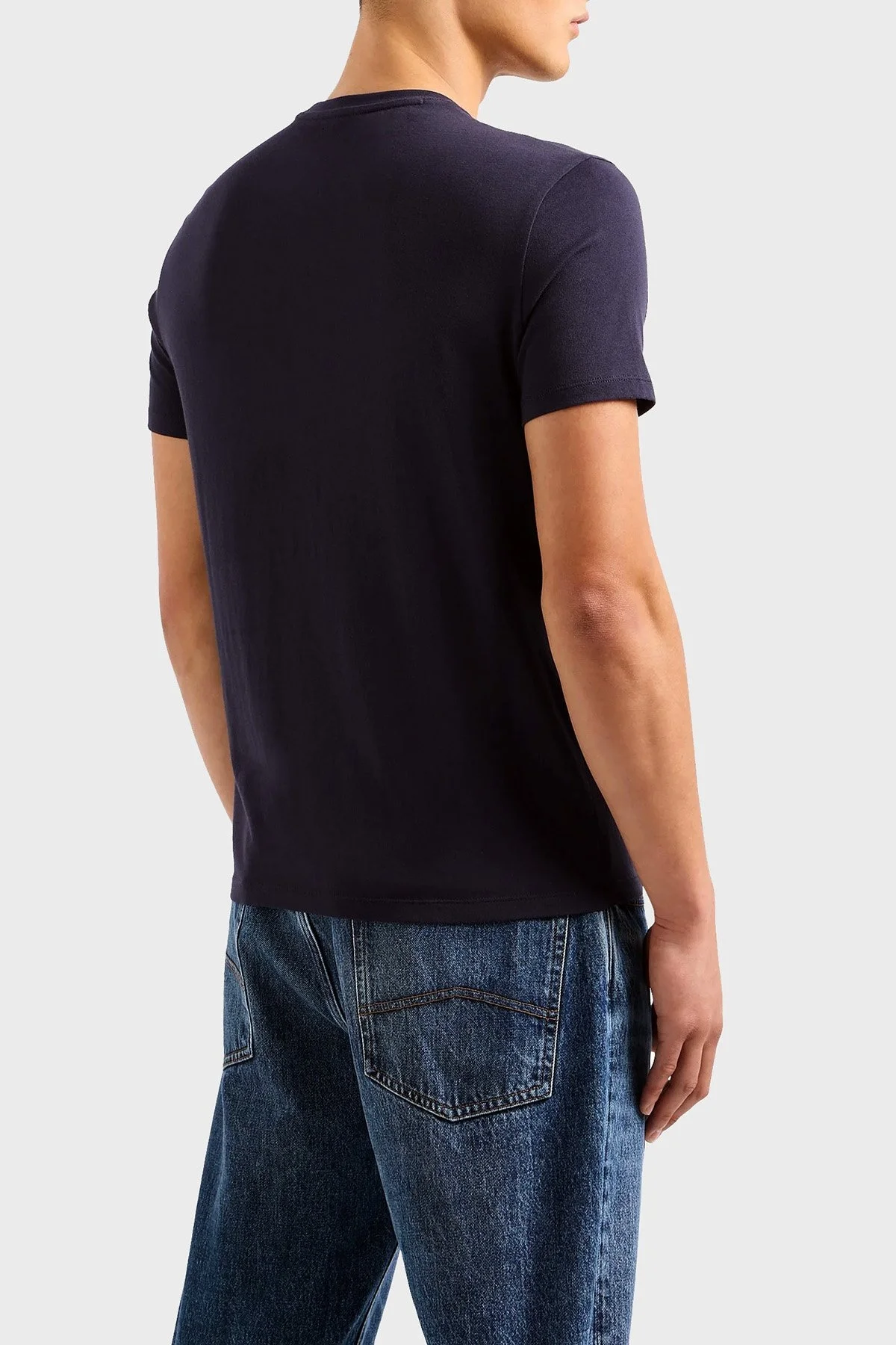 Armani Exchange Pamuklu Regular Fit Bisiklet Yaka Erkek T Shirt 3DZTHM ZJ8EZ 15CX LACİVERT - 2