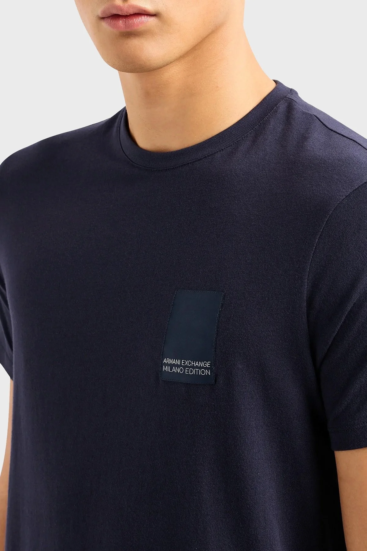 Armani Exchange Pamuklu Regular Fit Bisiklet Yaka Erkek T Shirt 3DZTHM ZJ8EZ 15CX LACİVERT - 3