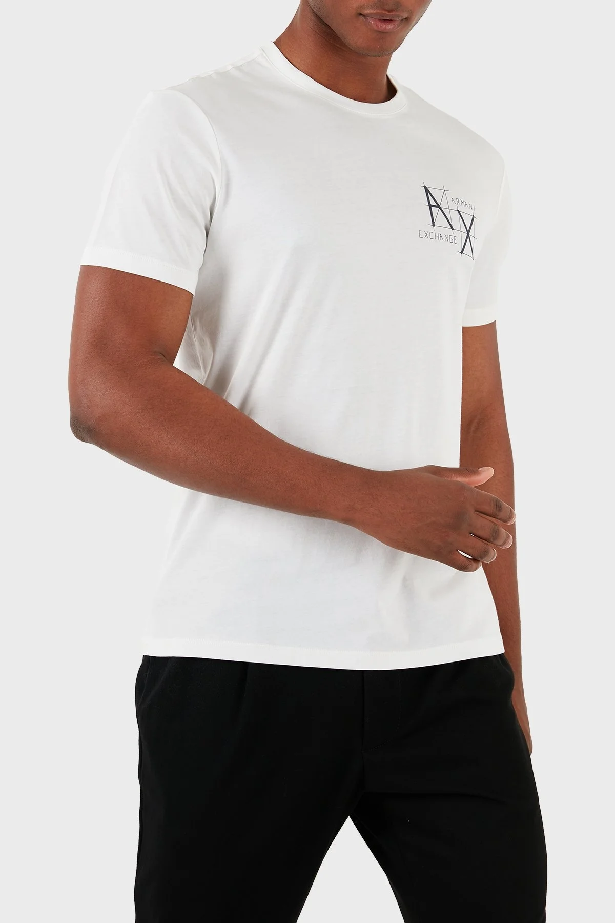 Armani Exchange Pamuklu Regular Fit Bisiklet Yaka Erkek T Shirt 3DZTHQ ZJBYZ 1116 BEYAZ - 3